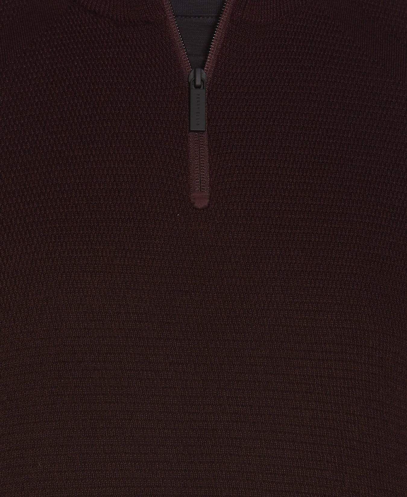 Big & Tall Textured Merino Blend Quarter Zip Sweater sold by Perry Ellis product image thumbnail 3