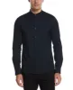 Untucked Total Stretch Slim Fit Banded Collar Shirt - Navy Blue sold by Perry Ellis