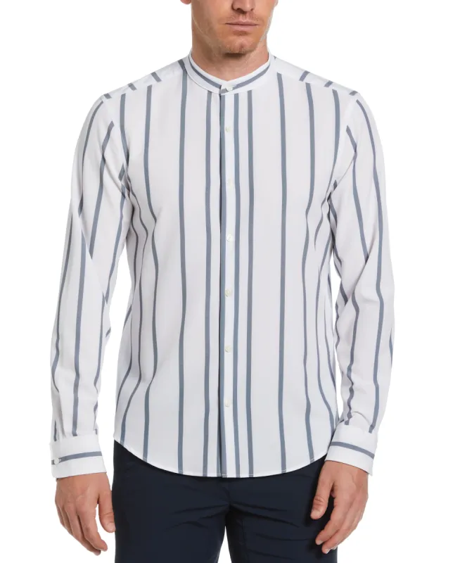 Slim Fit Total Stretch Striped Banded Collar Shirt sold by Perry Ellis