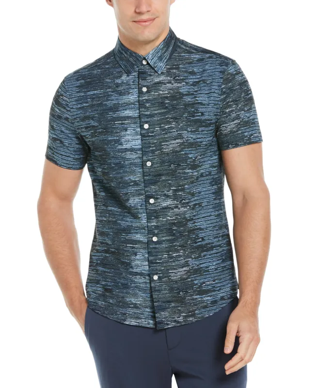 Big & Tall Paint Stripe Print Shirt made by Perry Ellis
