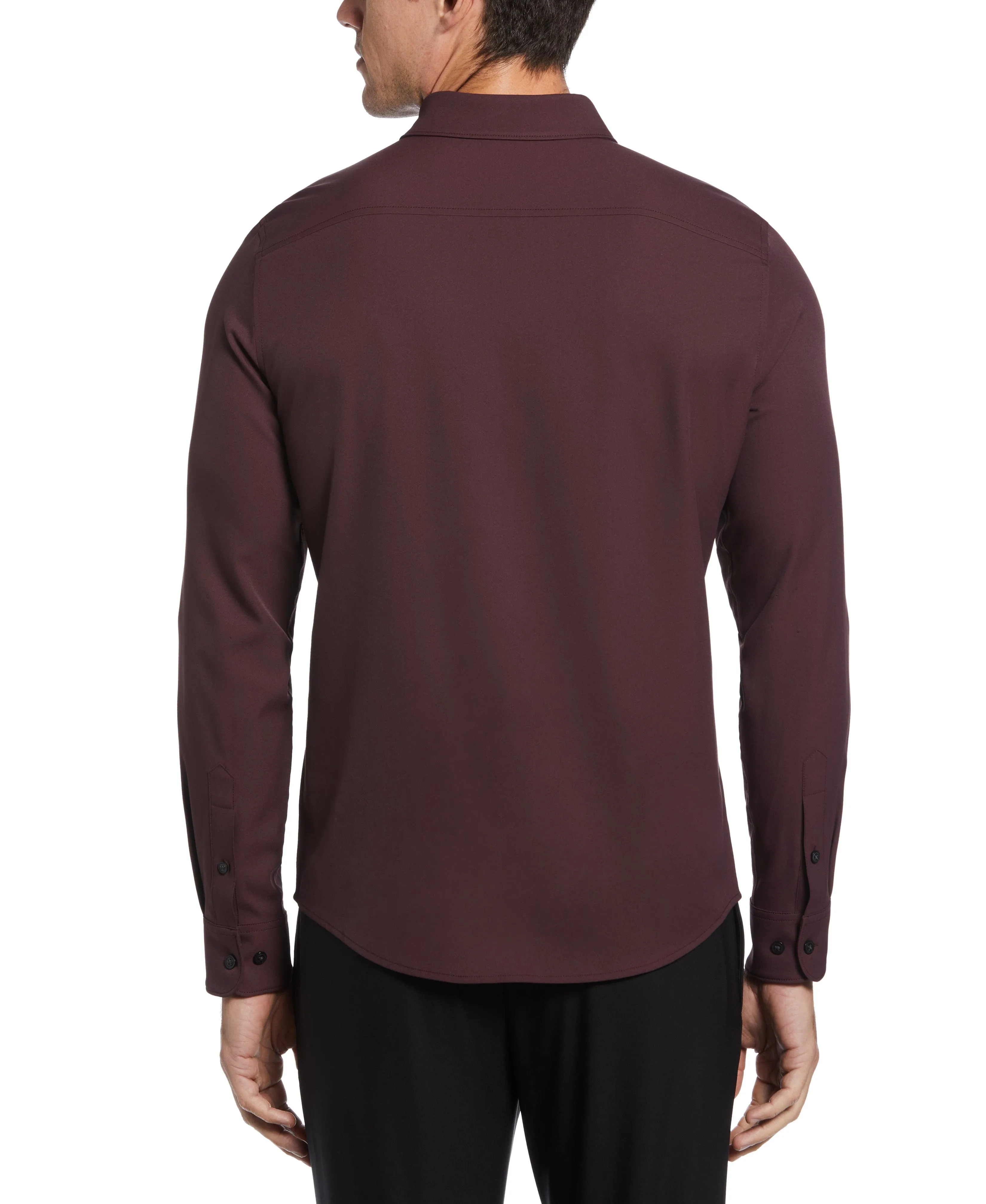 Untucked Total Stretch Slim Fit Solid Shirt - Brown sold by Perry Ellis product image thumbnail 2