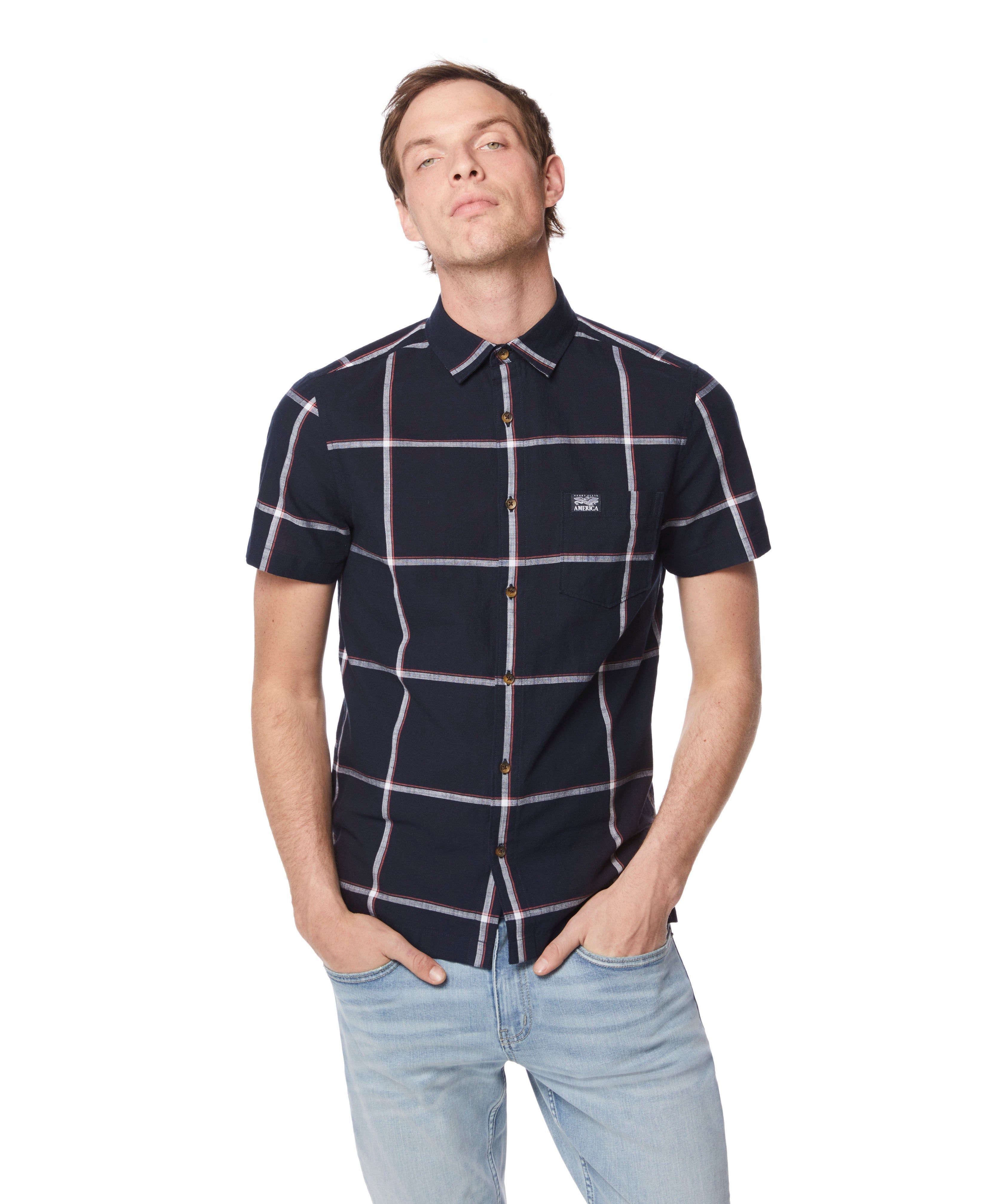 Slub Plaid Shirt sold by Perry Ellis