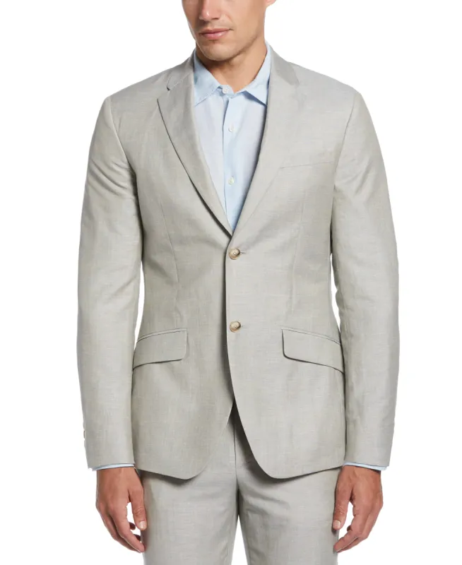 Very Slim Linen Blend Textured Suit Jacket sold by Perry Ellis
