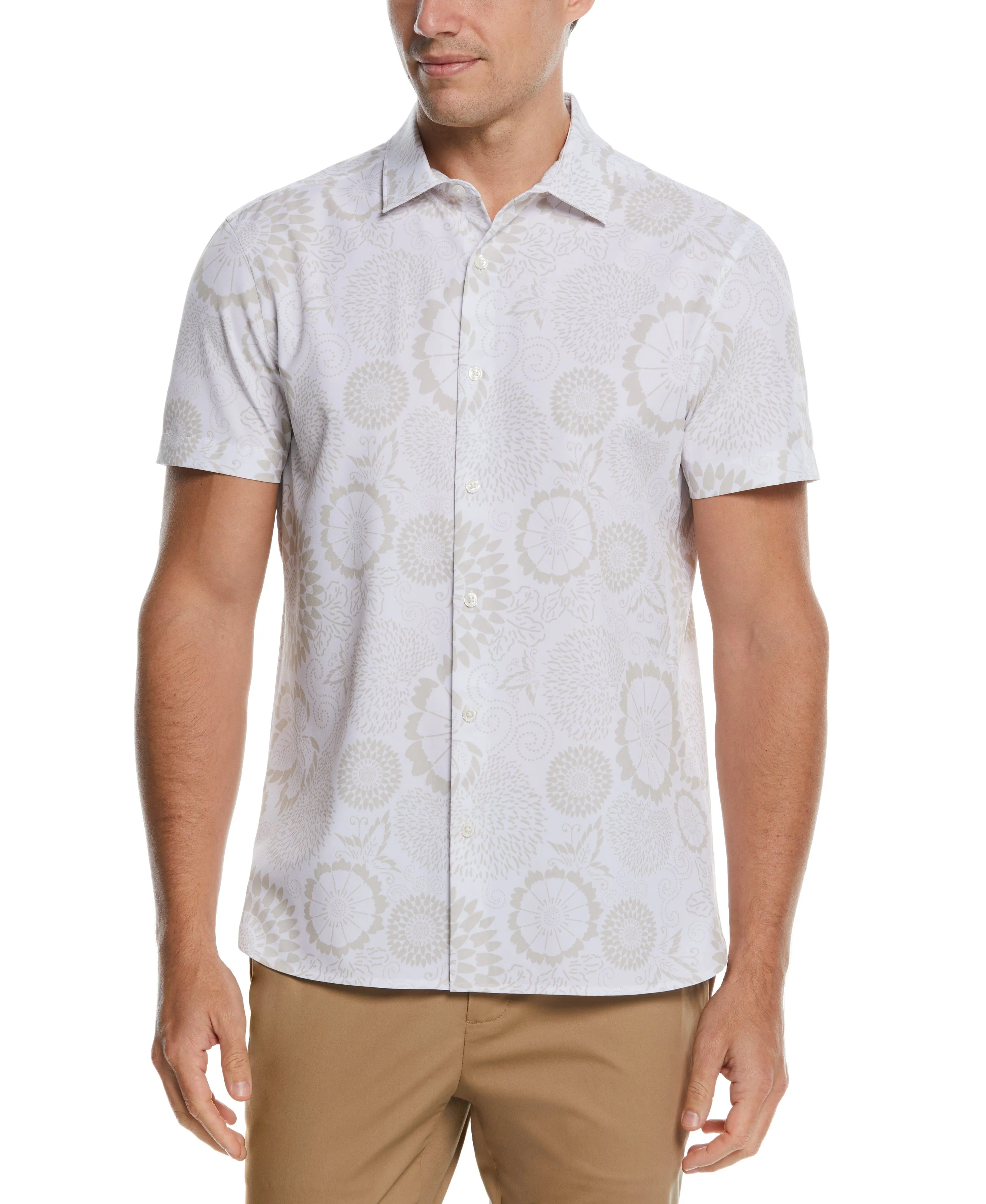 Total Stretch Tonal Floral Print Shirt sold by Perry Ellis