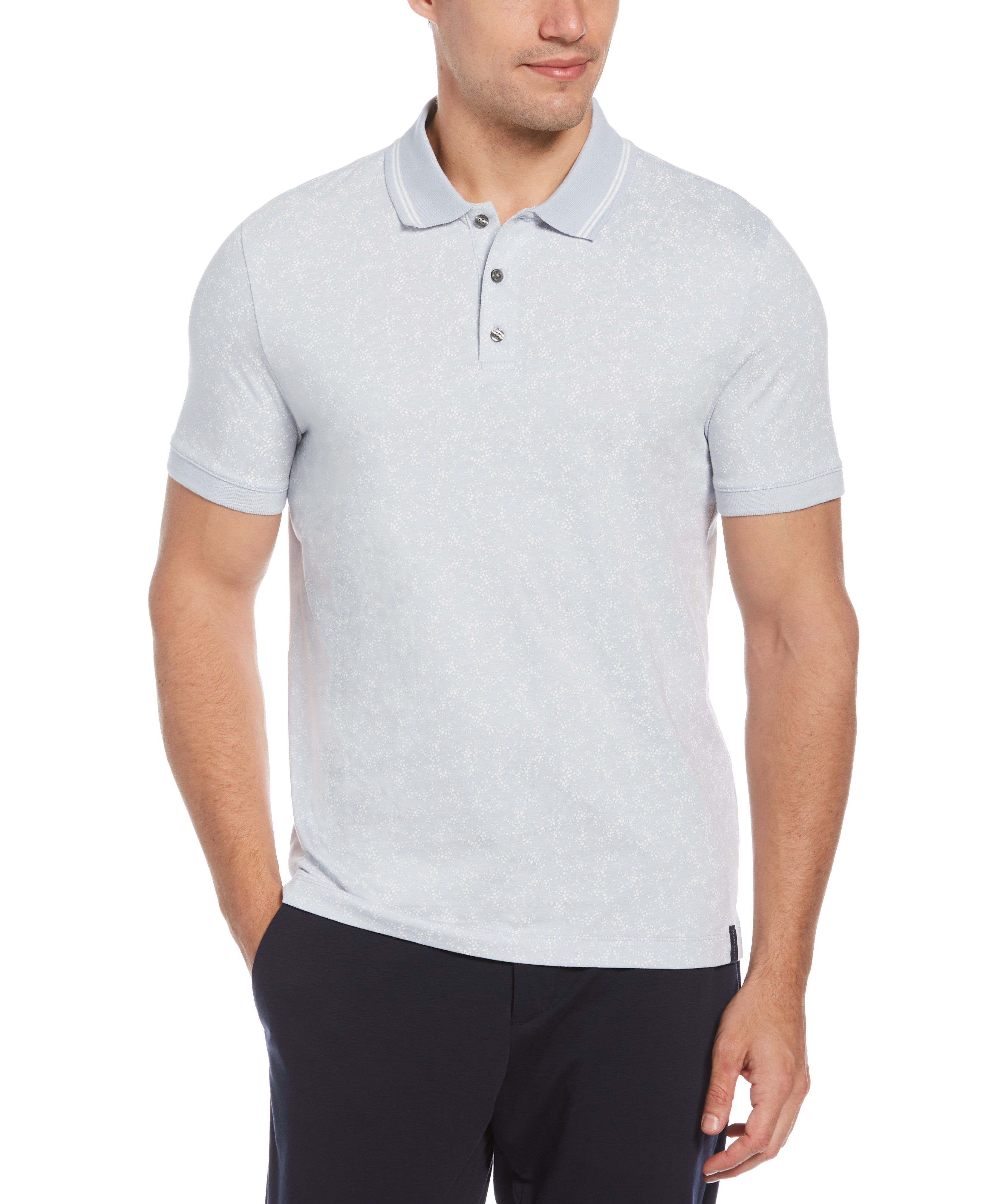 Big & Tall Pima Cotton Blend Ditsy Floral Print Polo sold by Perry Ellis