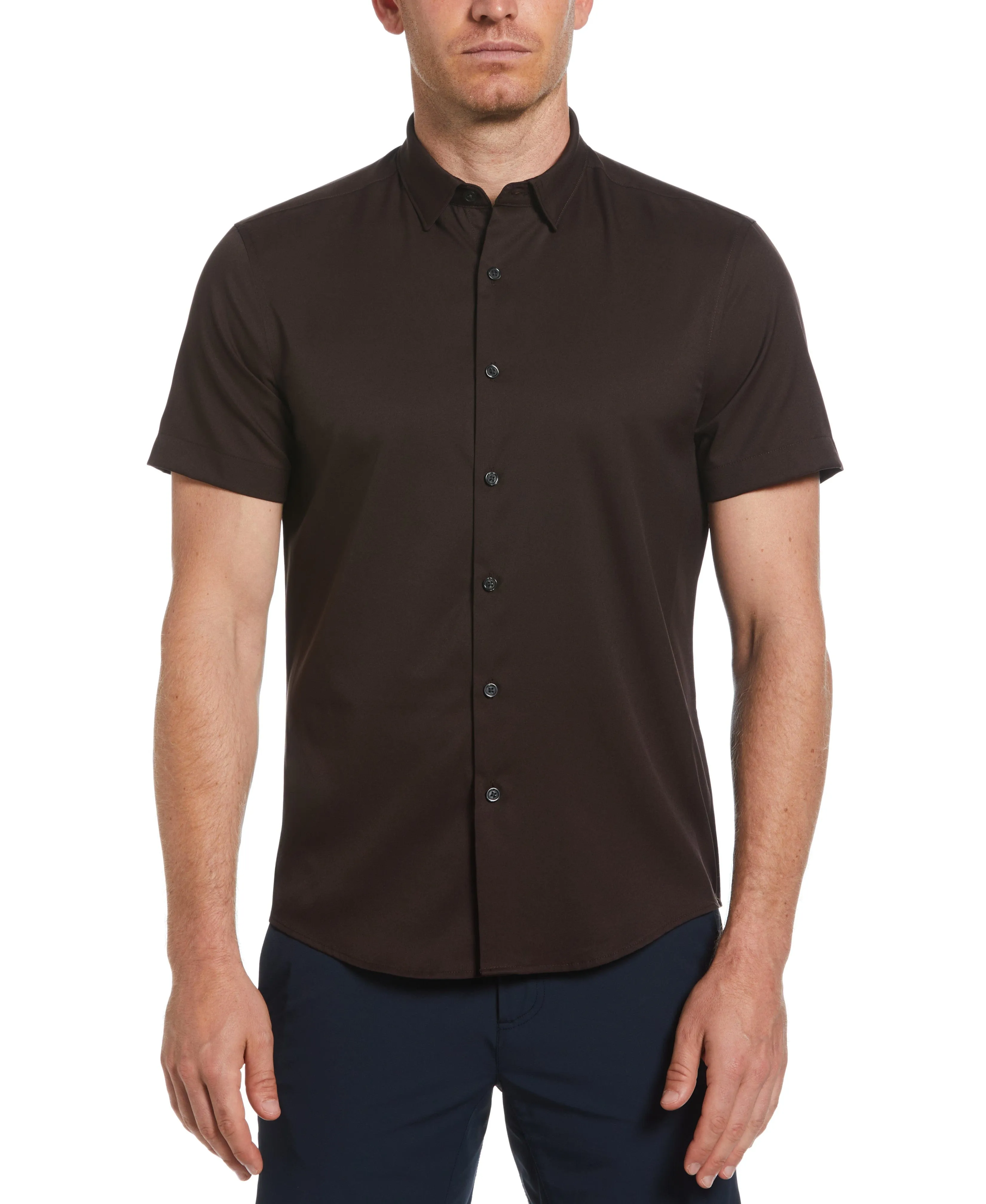 Slim Fit Total Stretch Solid Shirt sold by Perry Ellis