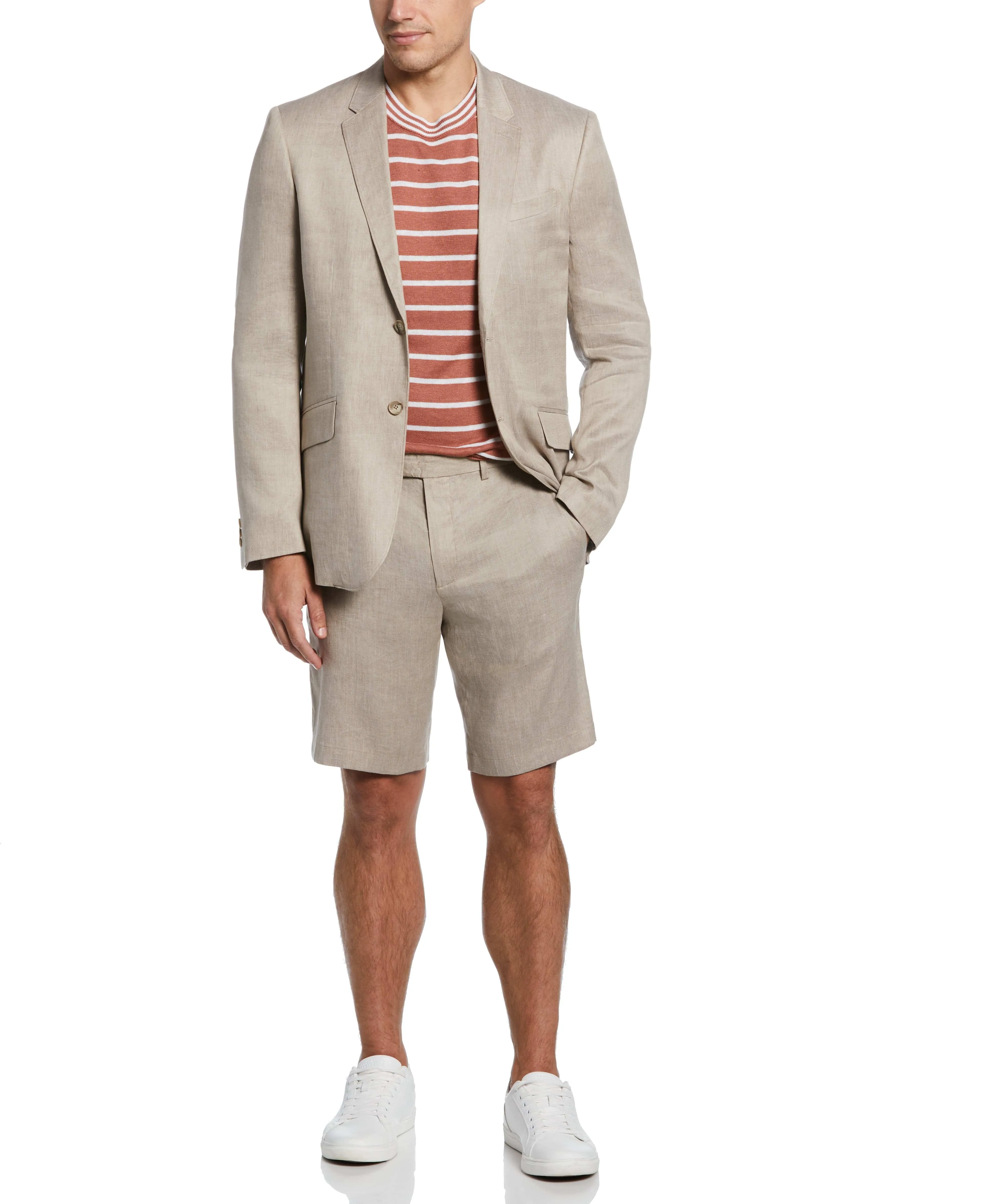 Slim Fit Linen Blend Summer Short Suit sold by Perry Ellis