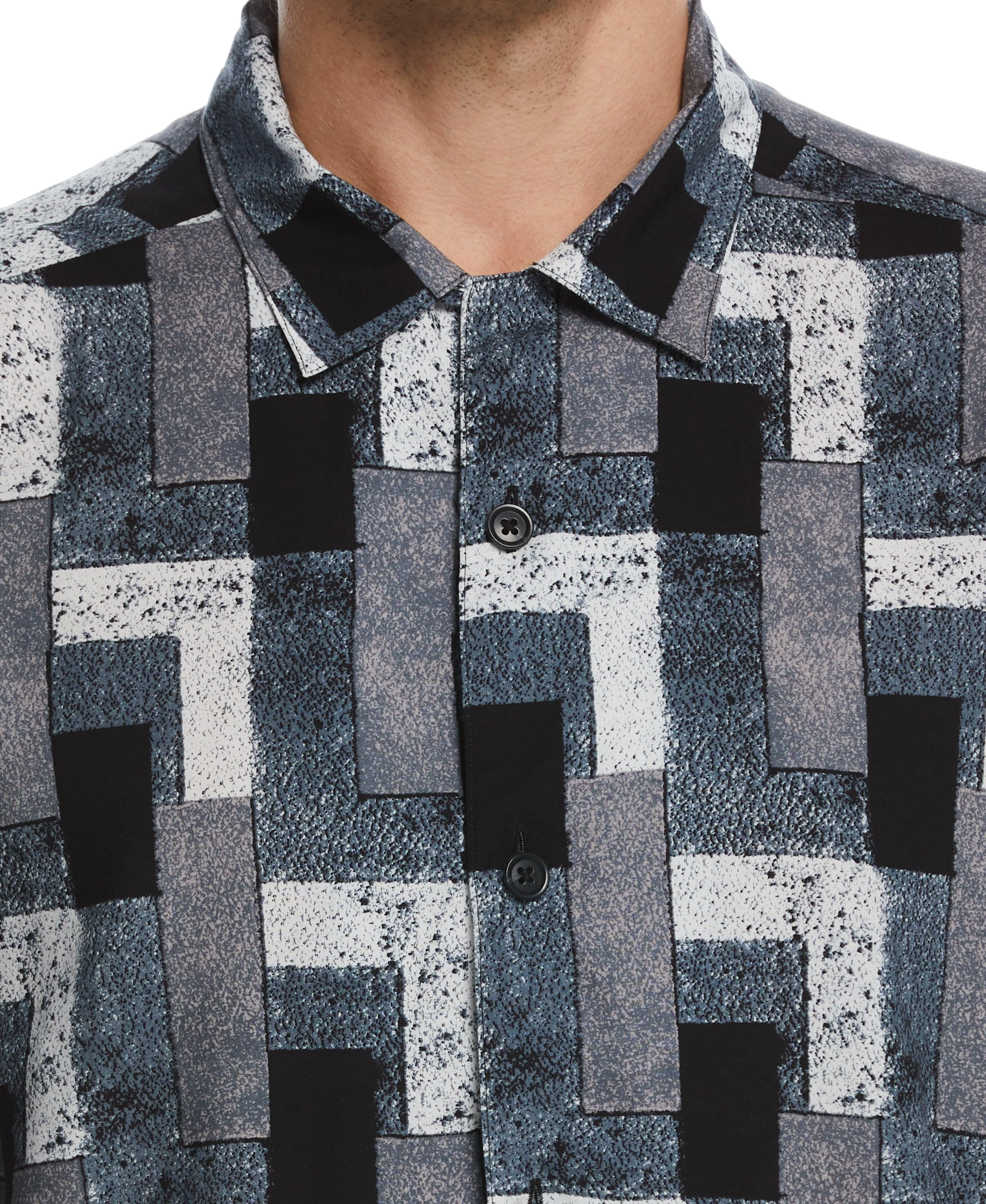 Abstract Block Print Soft Camp Shirt sold by Perry Ellis product image thumbnail 3