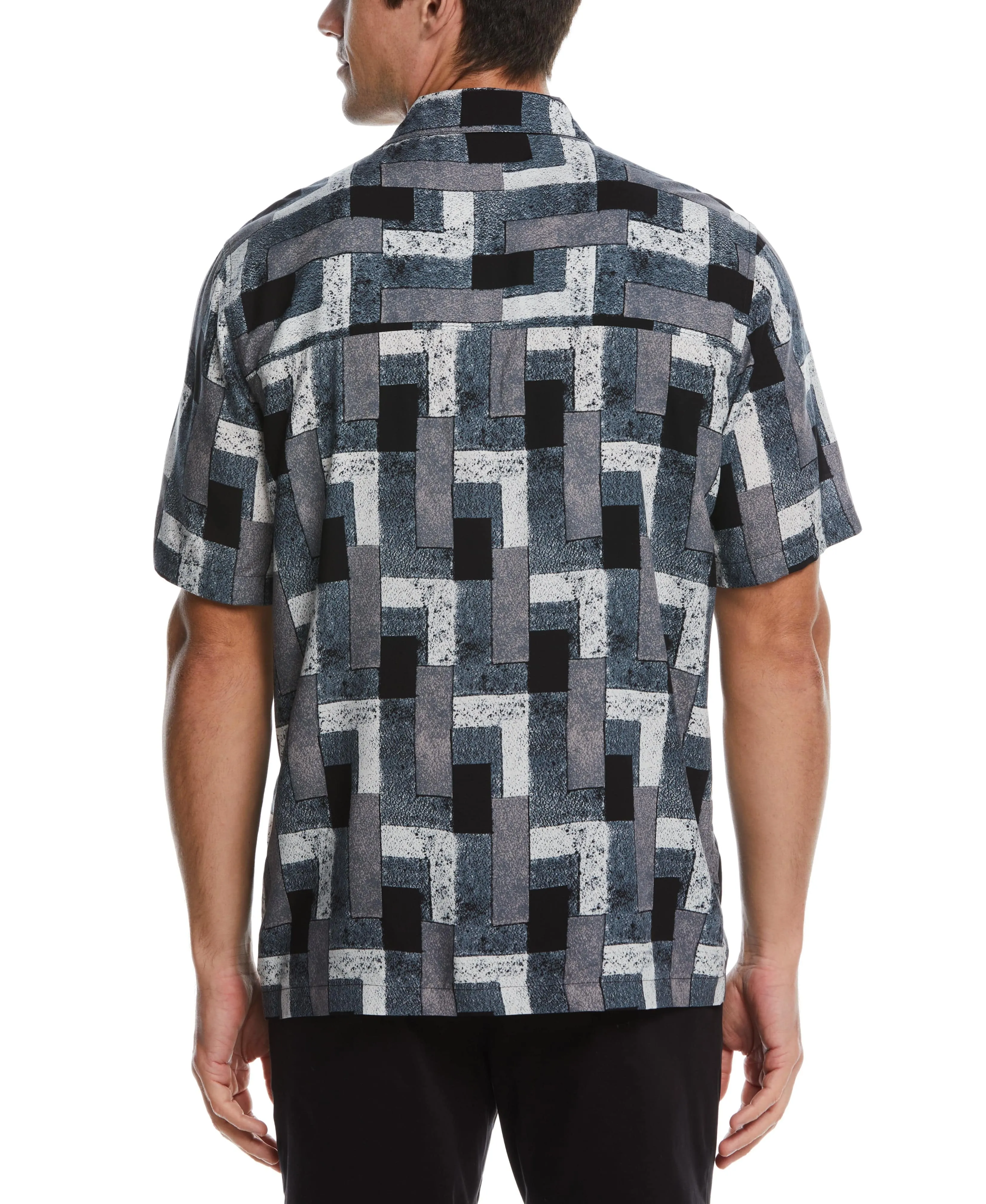 Abstract Block Print Soft Camp Shirt sold by Perry Ellis product image thumbnail 2