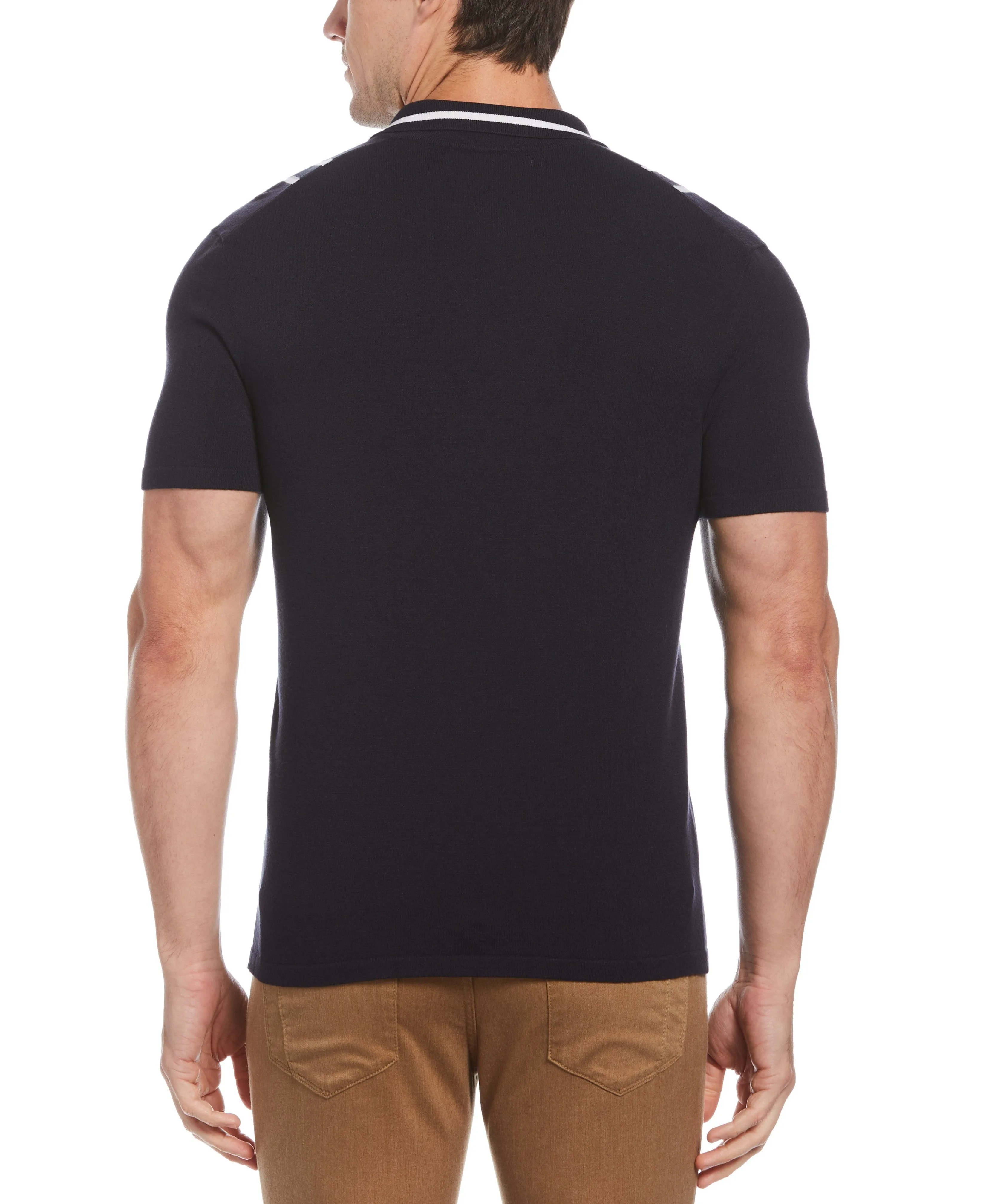 Tech Knit Vertical Stripe Zip Polo sold by Perry Ellis product image thumbnail 2