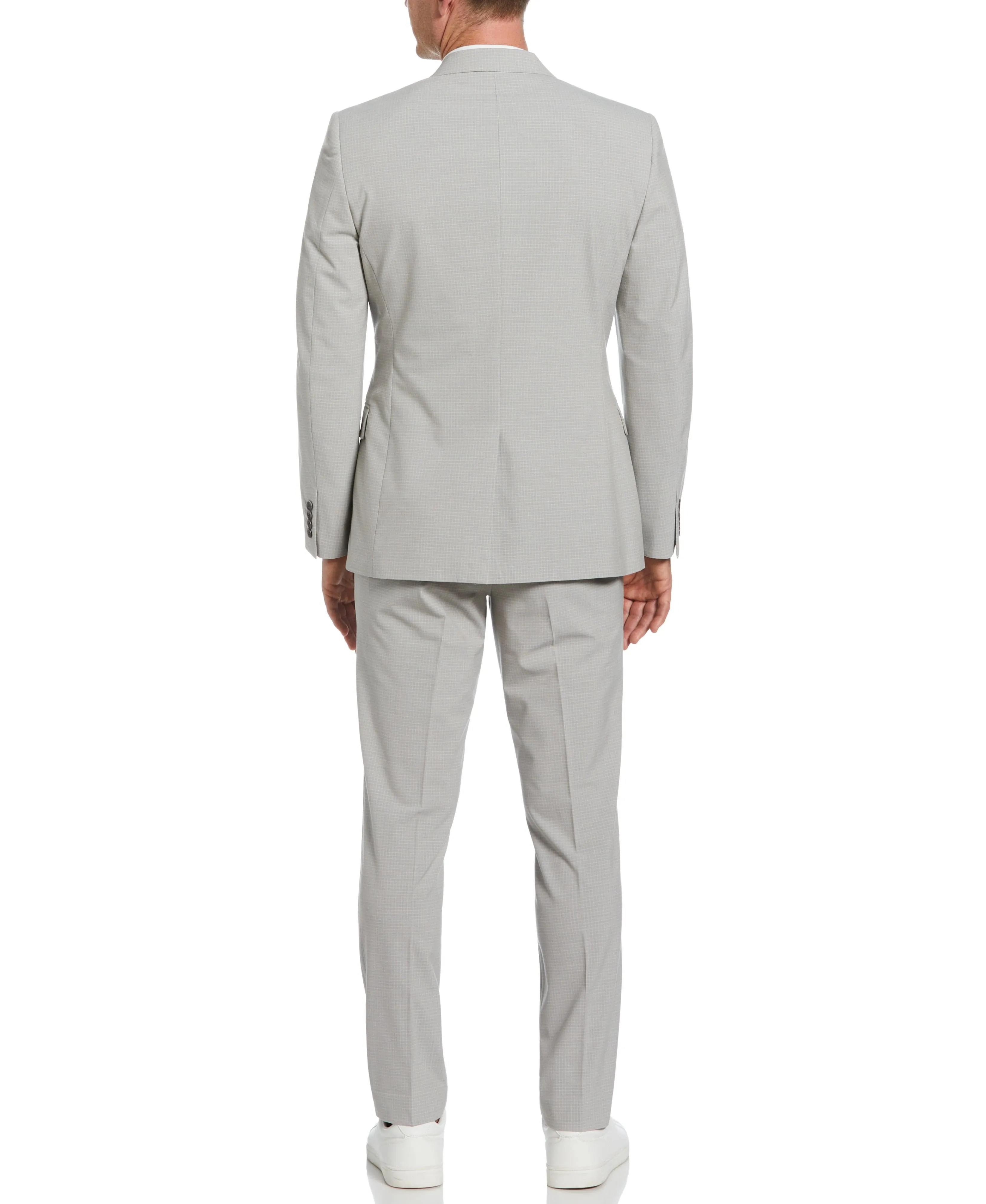 Slim Fit Felt Grey Subtle Micro Check Suit sold by Perry Ellis product image thumbnail 2