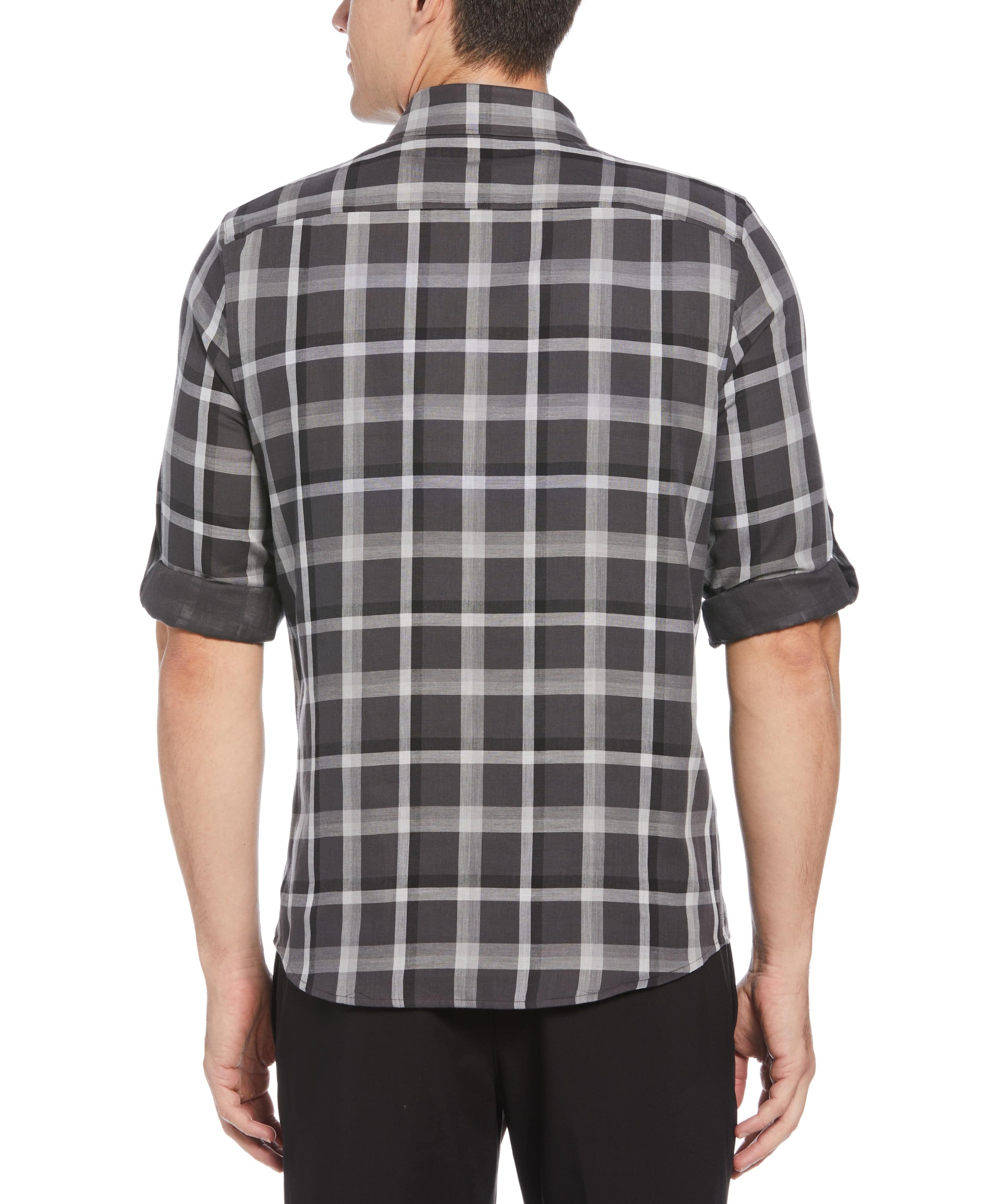 Untucked Roll Sleeve Plaid Shirt sold by Perry Ellis product image thumbnail 2