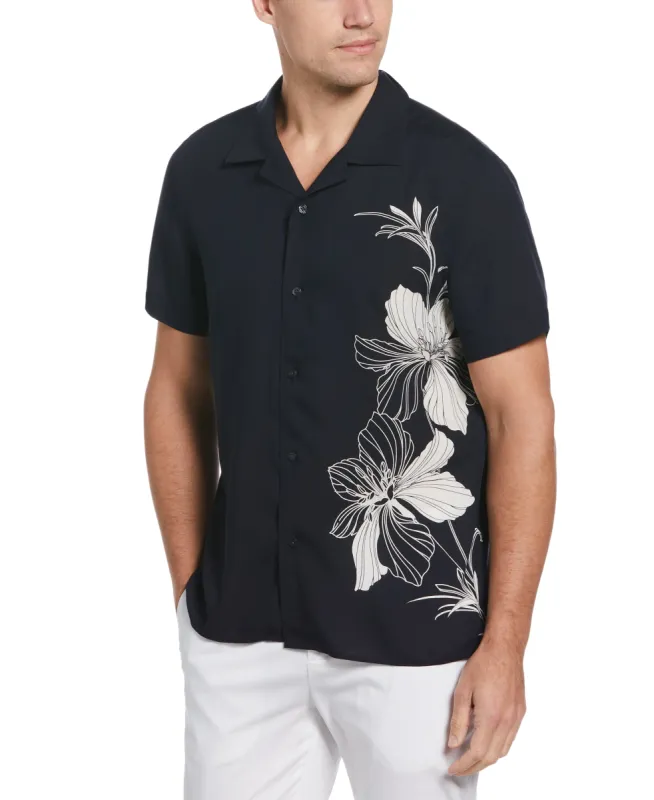 EcoVero™ Large Tropical Floral Print Camp Collar Shirt sold by Perry Ellis