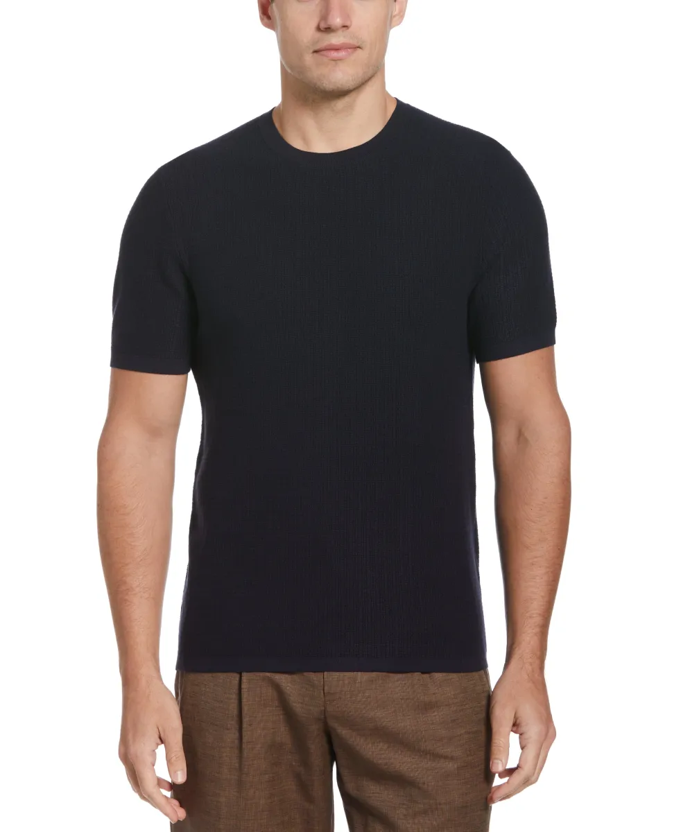 Tech Knit Vertical Ribbed Sweater Tee sold by Perry Ellis