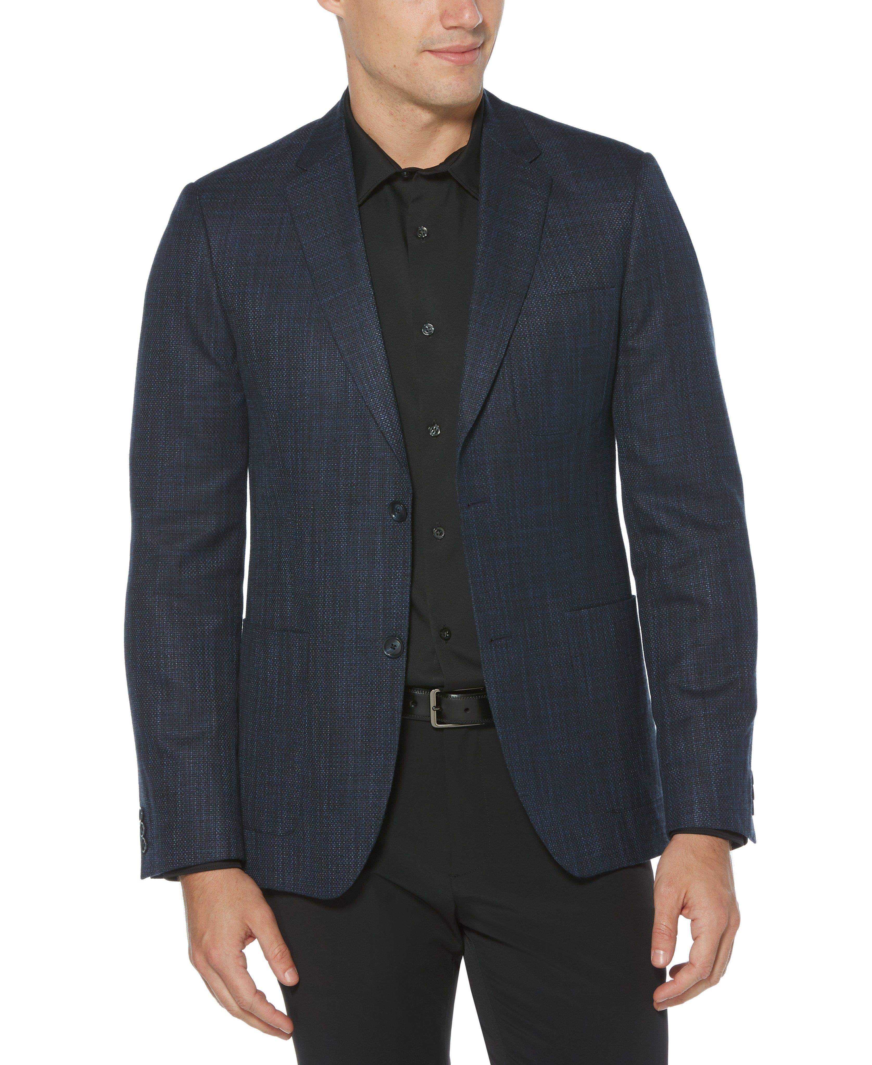 Slim Fit Solid Textured Sport Jacket sold by Perry Ellis