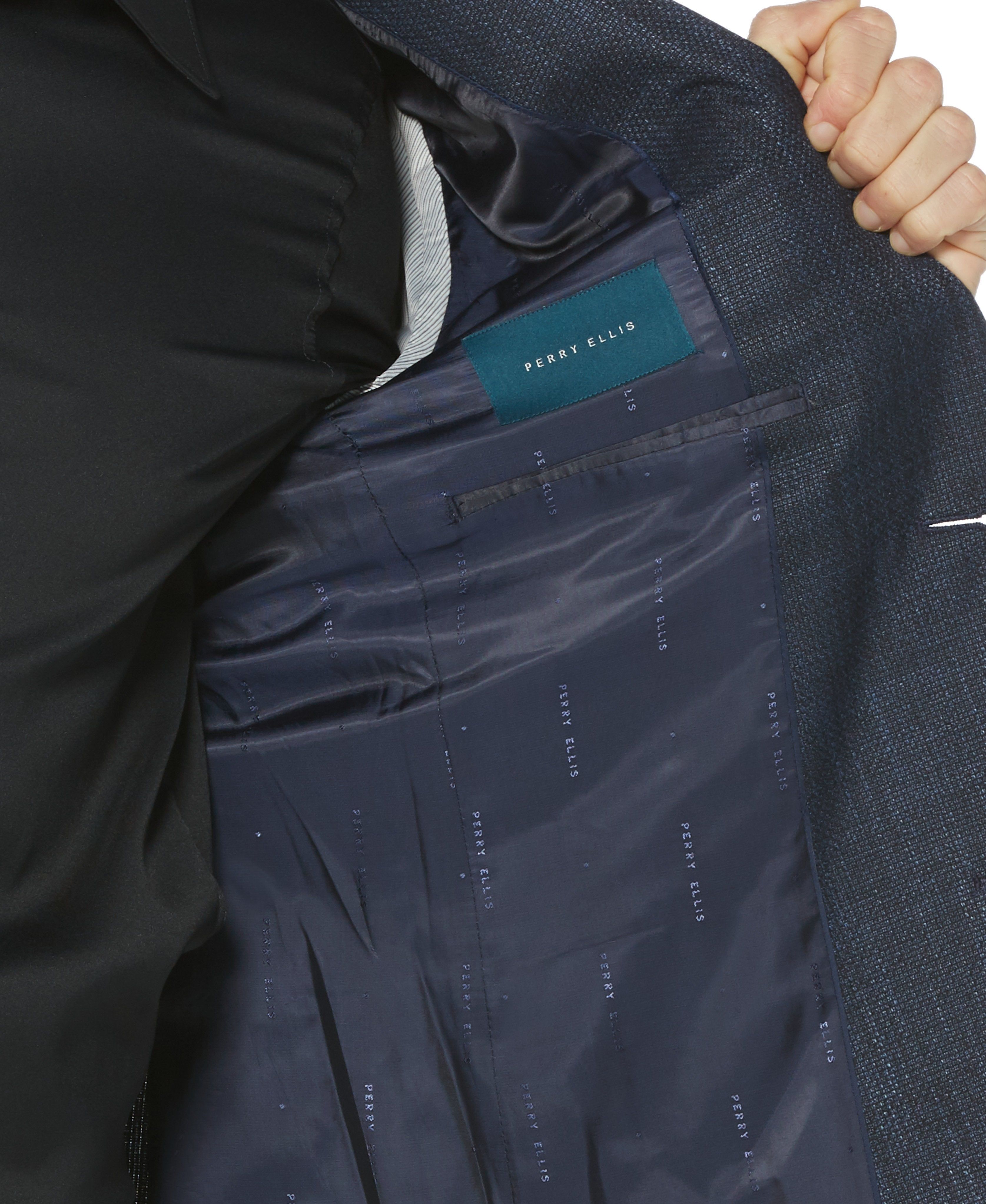 Slim Fit Solid Textured Sport Jacket sold by Perry Ellis product image thumbnail 3