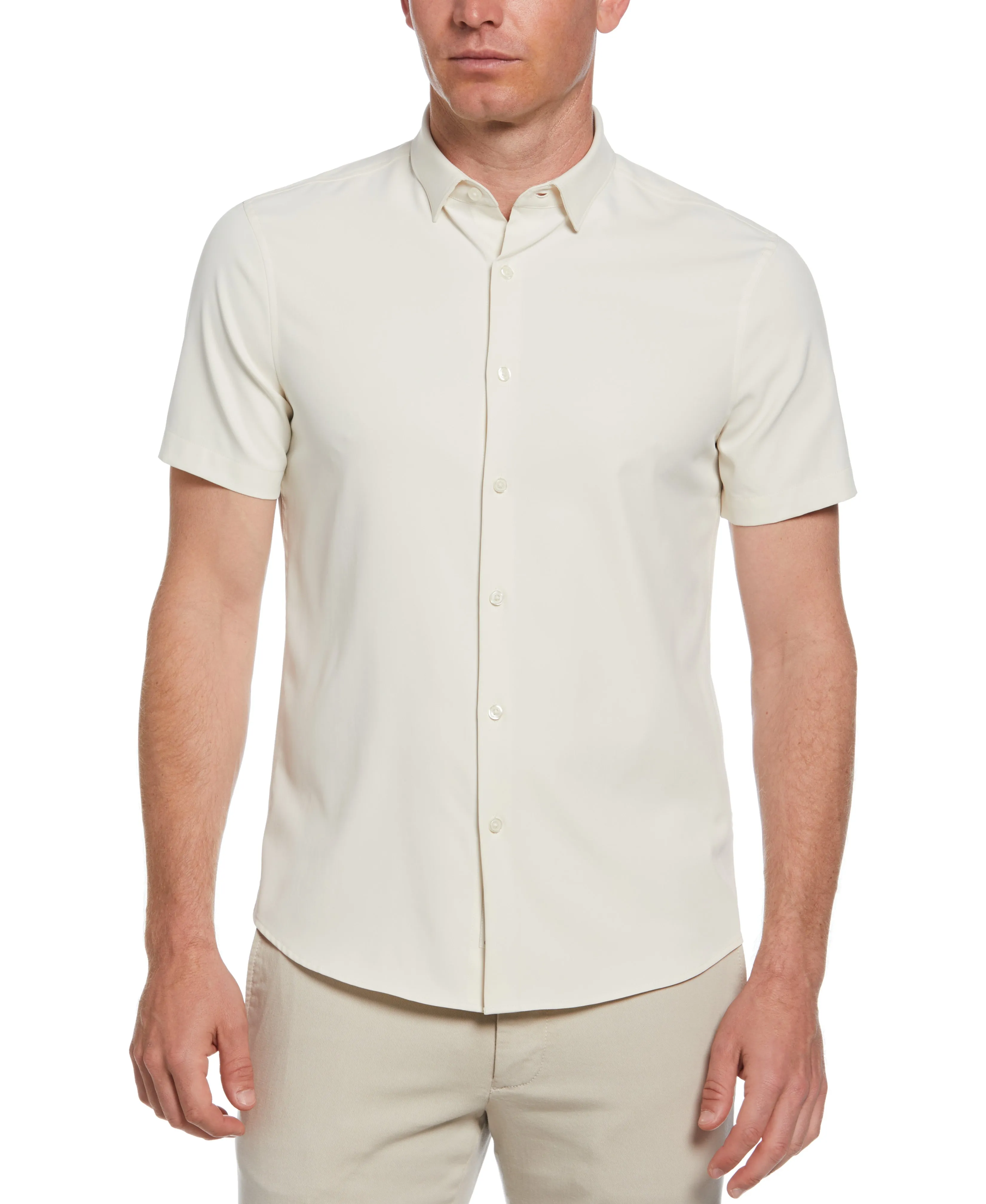 Slim Fit Total Stretch Solid Shirt sold by Perry Ellis