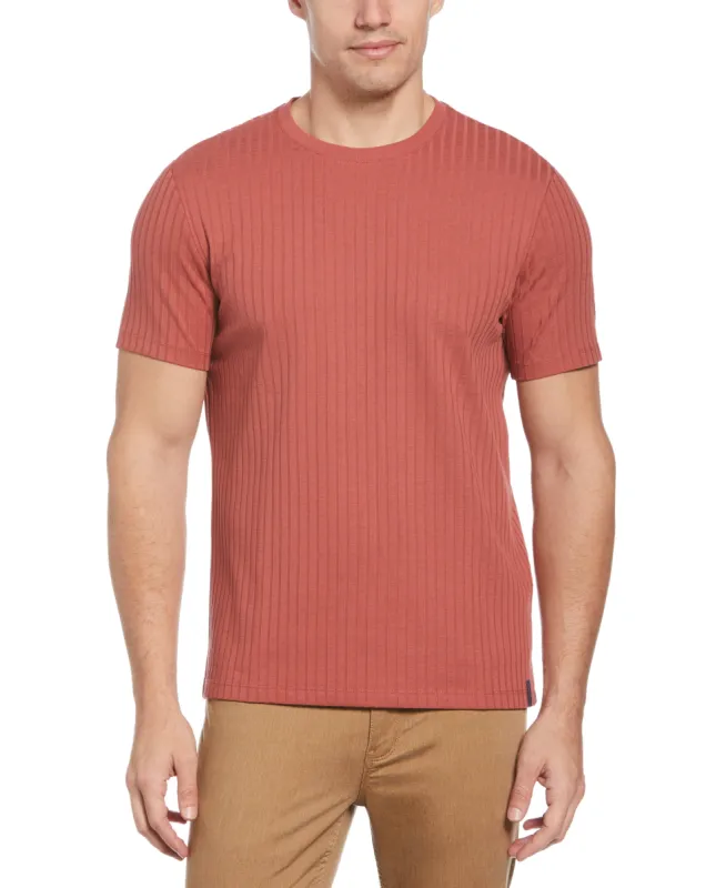Rib Knit Crew Neck Tee sold by Perry Ellis