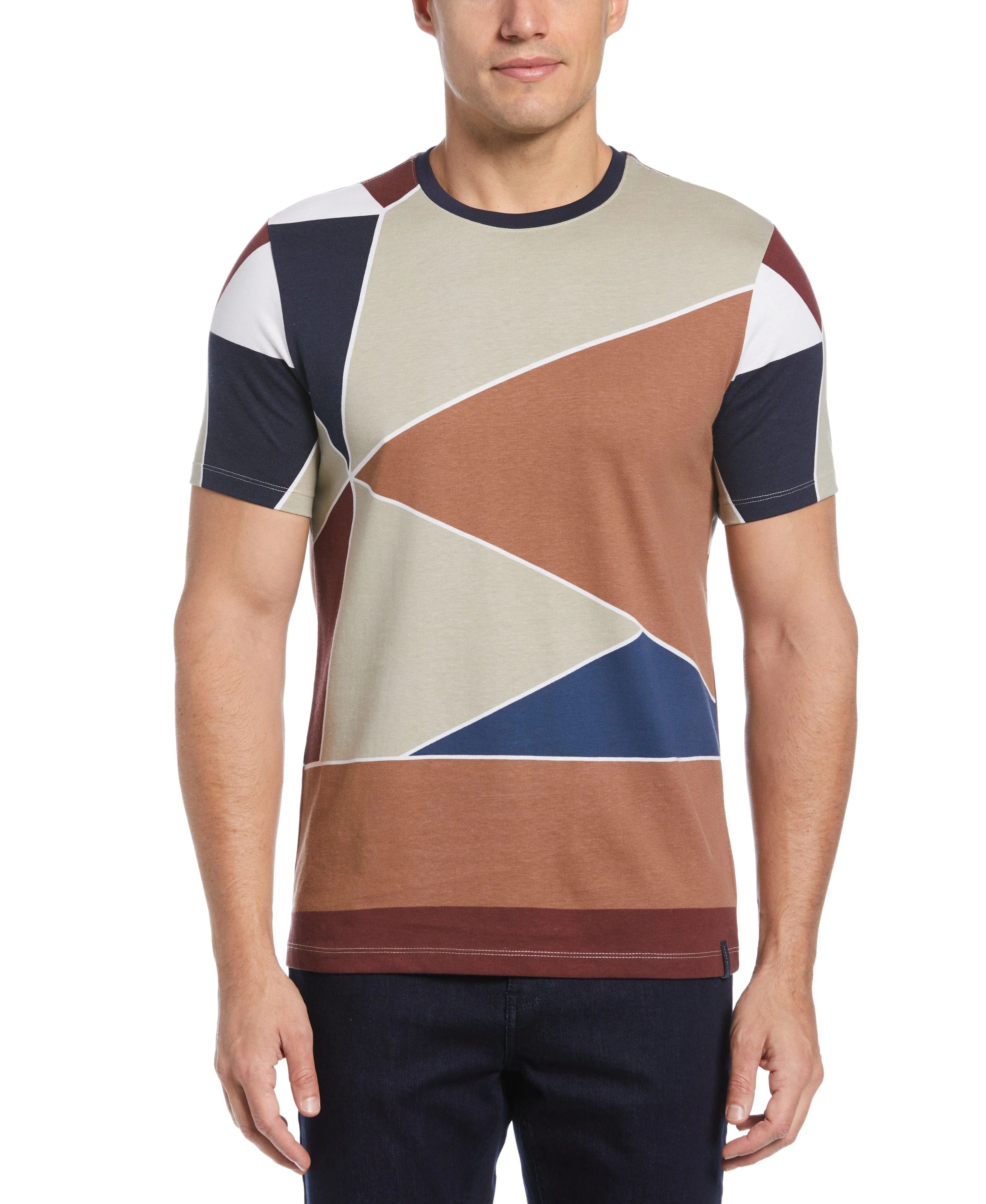 Pima Cotton Blend Patchwork Print Tee sold by Perry Ellis