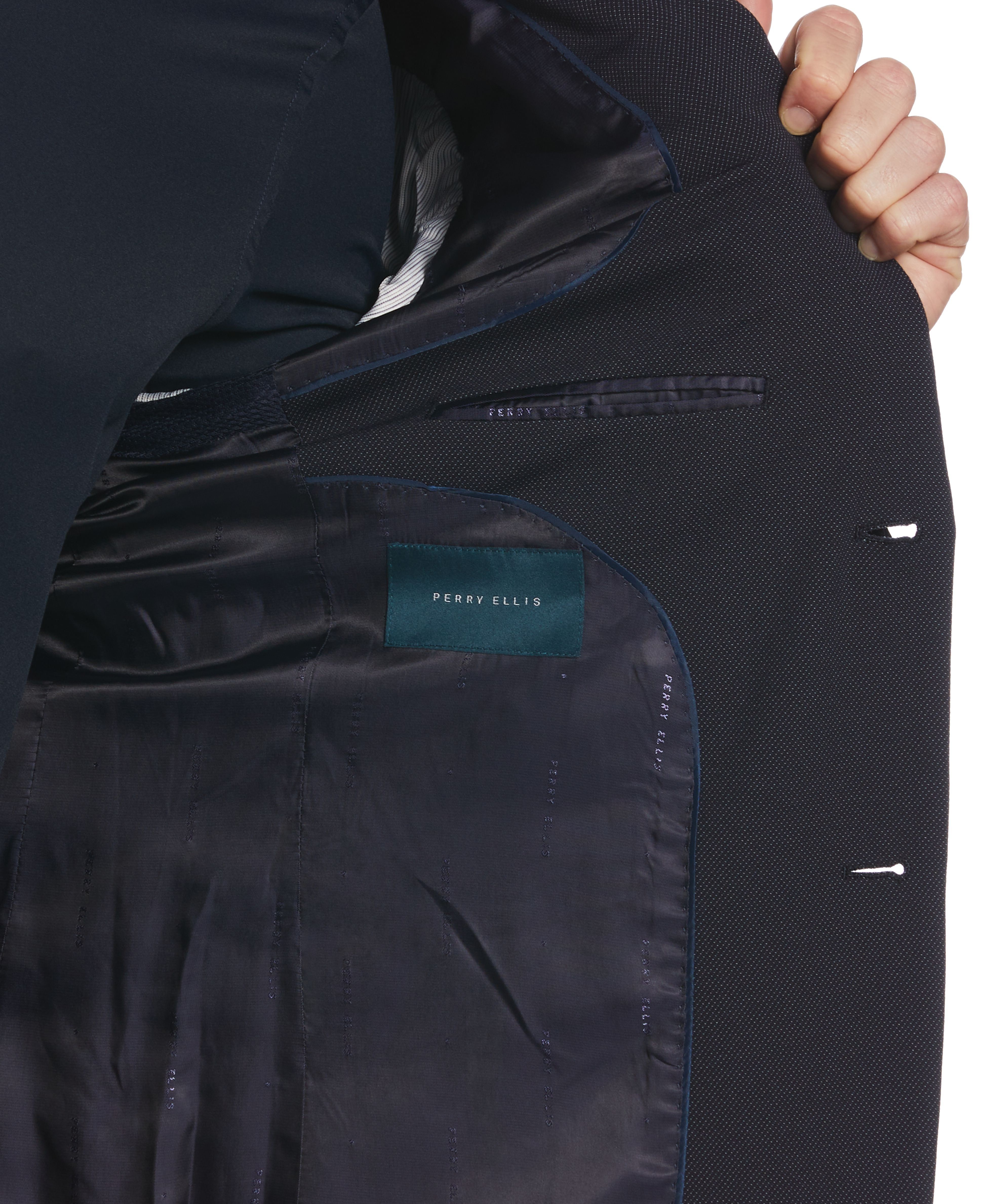 Very Slim Fit Textured Stretch Knit Suit sold by Perry Ellis product image thumbnail 7