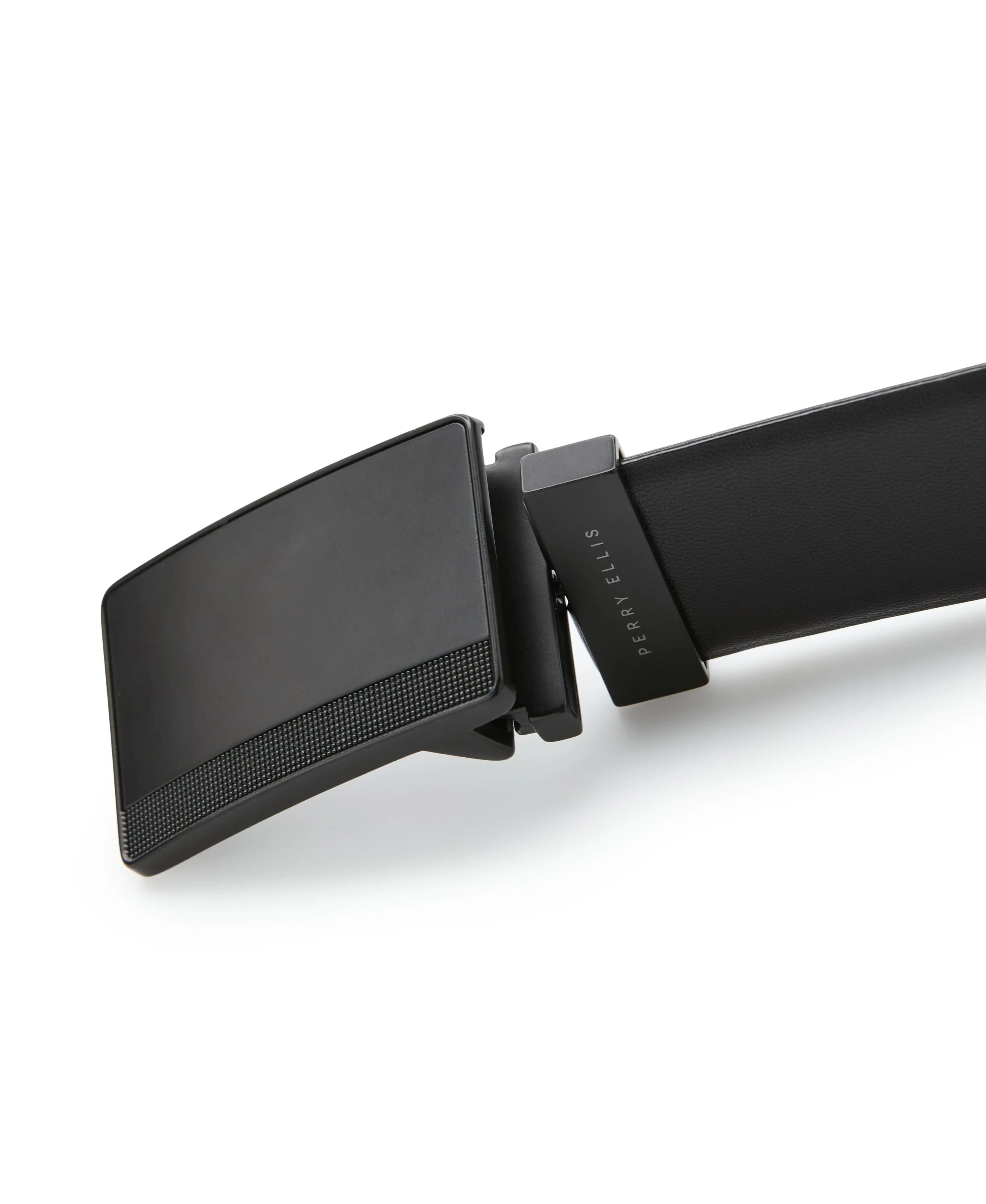 Reversible Leather Belt with Black Pattern Plaque sold by Perry Ellis product image thumbnail 3
