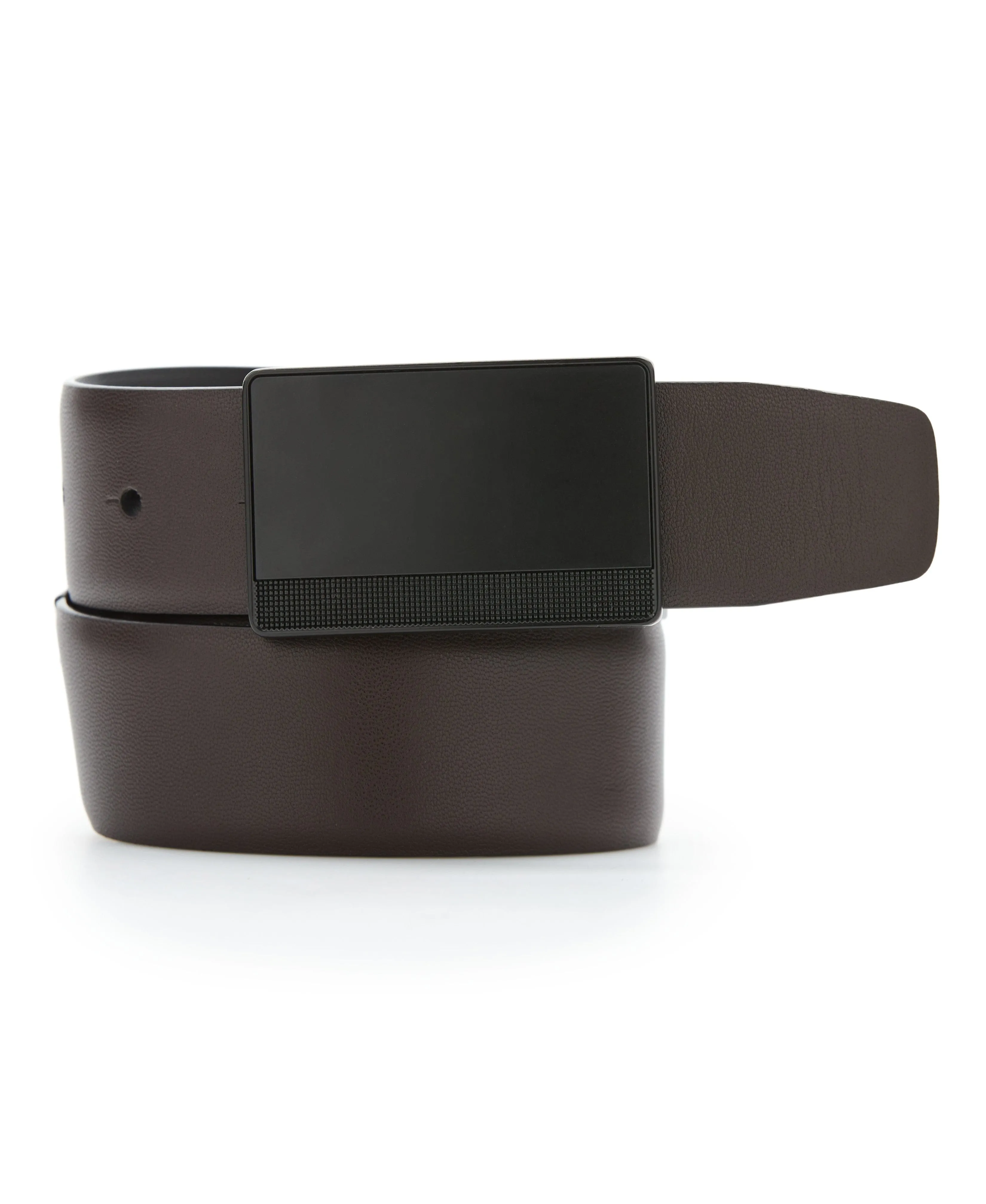 Reversible Leather Belt with Black Pattern Plaque sold by Perry Ellis product image thumbnail 2
