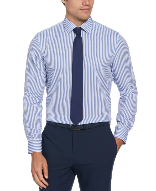 Slim Fit Total Stretch Striped Print Dress Shirt sold by Perry Ellis