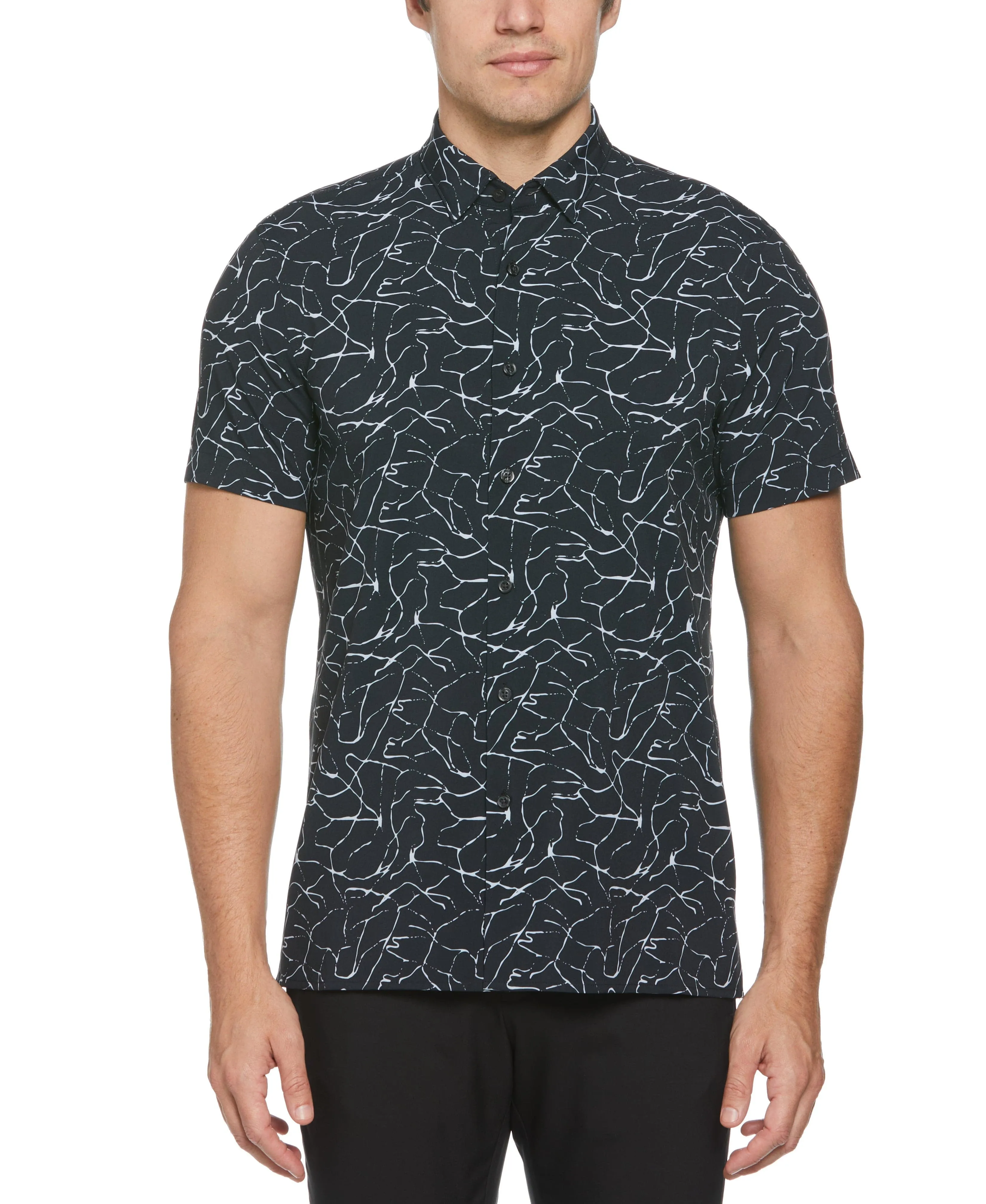Total Stretch Abstract Strokes Shirt sold by Perry Ellis
