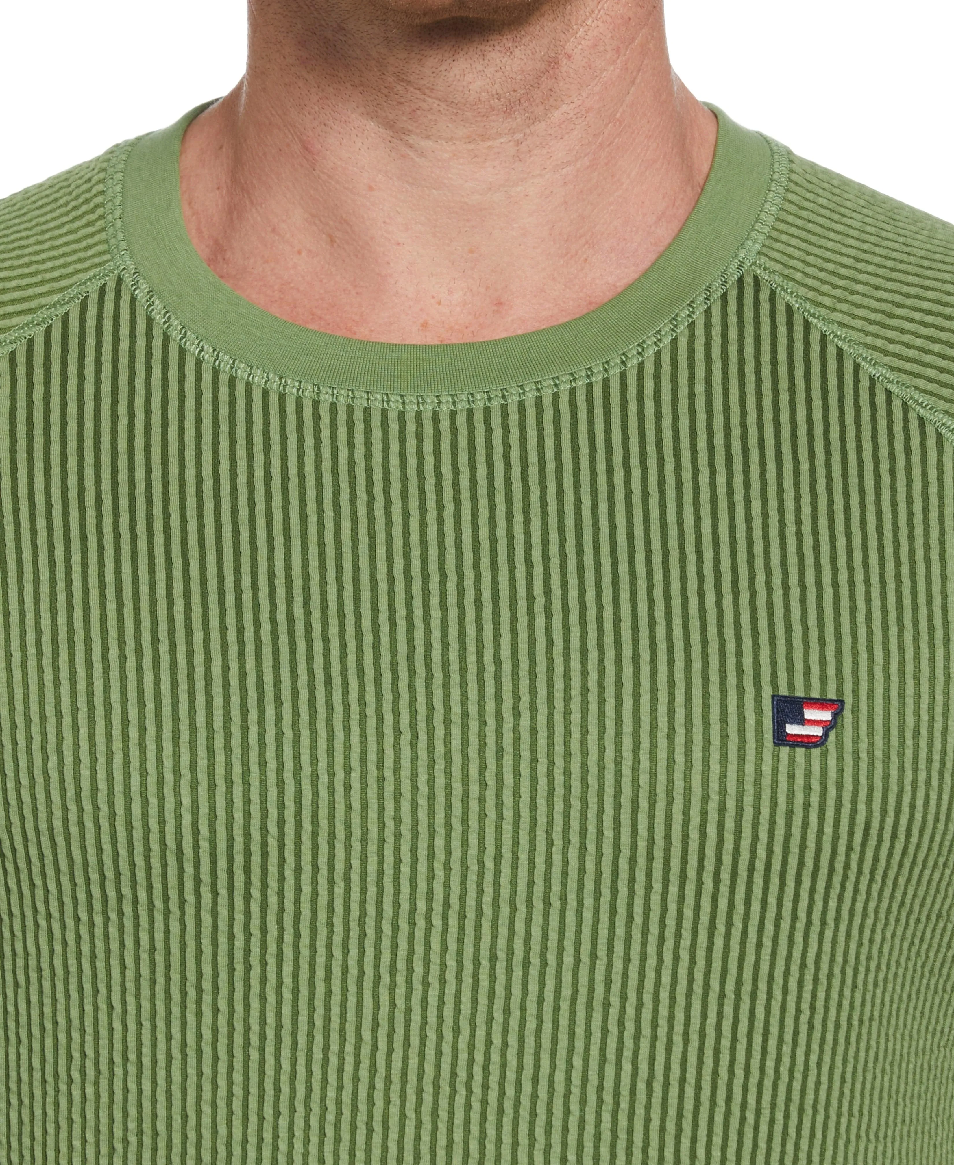 Crew Neck Seersucker Knit Tee sold by Perry Ellis product image thumbnail 3