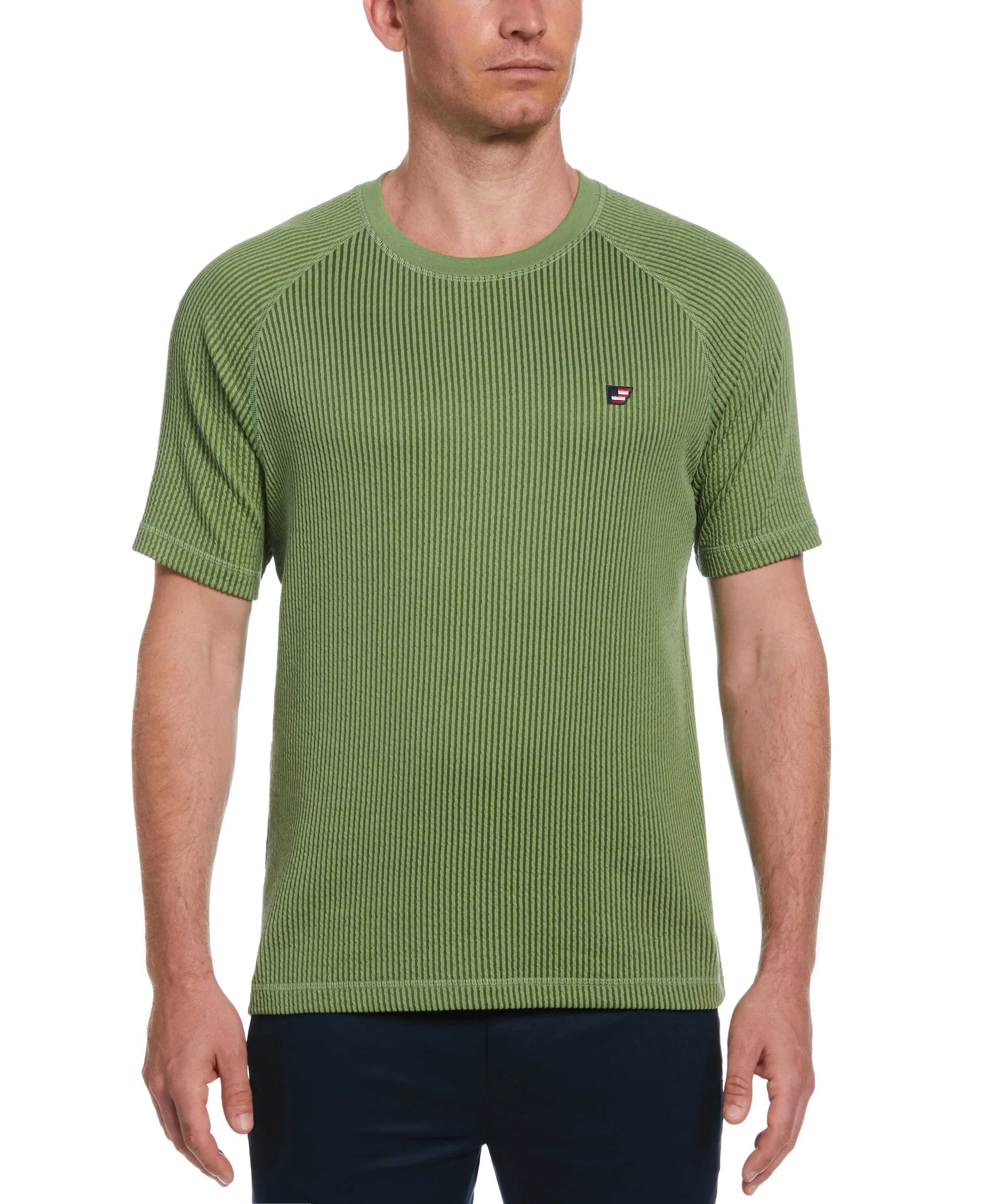 Crew Neck Seersucker Knit Tee sold by Perry Ellis