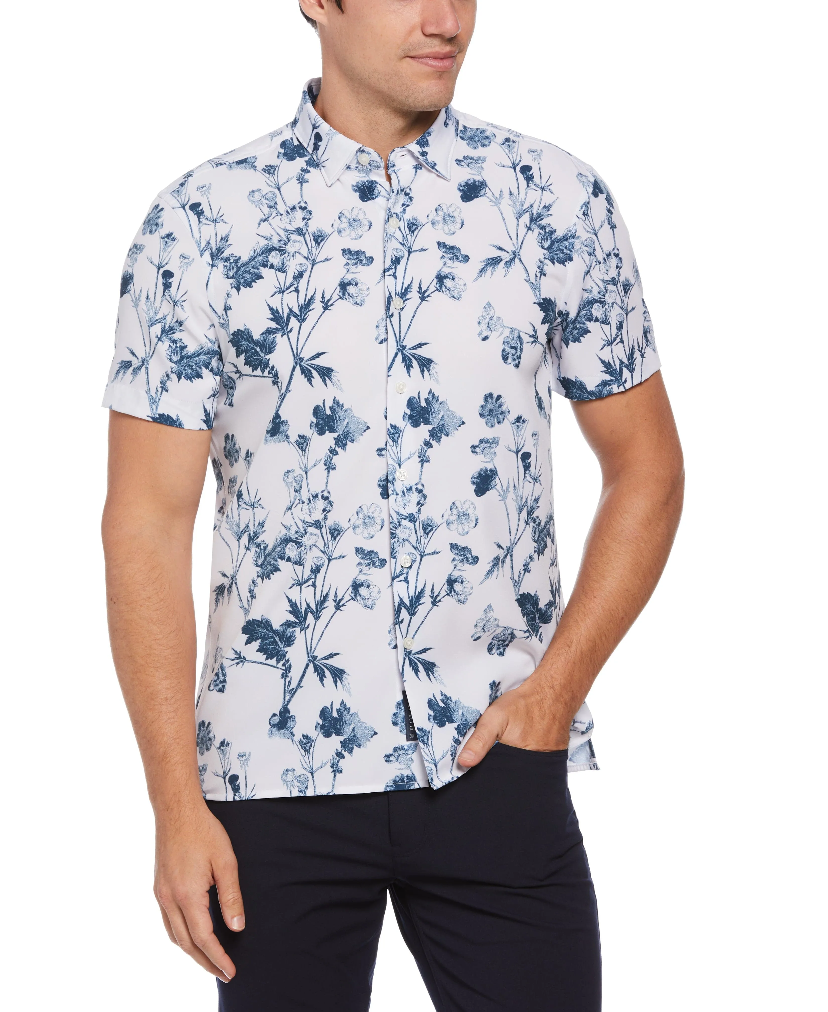 Total Stretch Floral Print Shirt sold by Perry Ellis