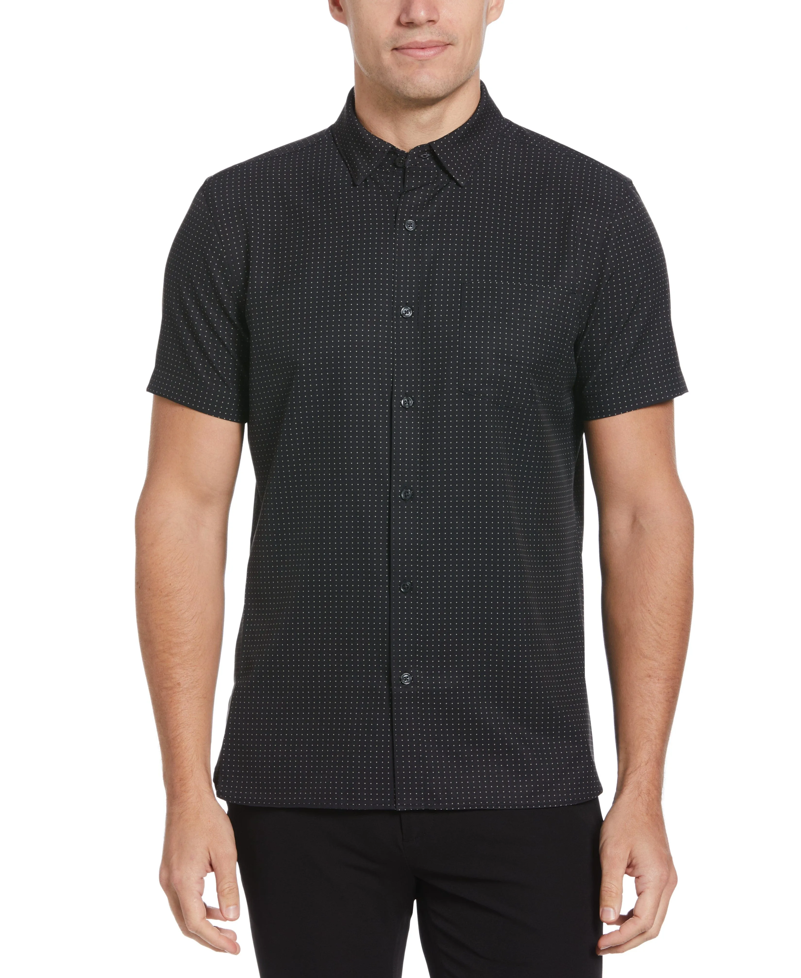 Big & Tall Total Stretch Dot Print Shirt sold by Perry Ellis