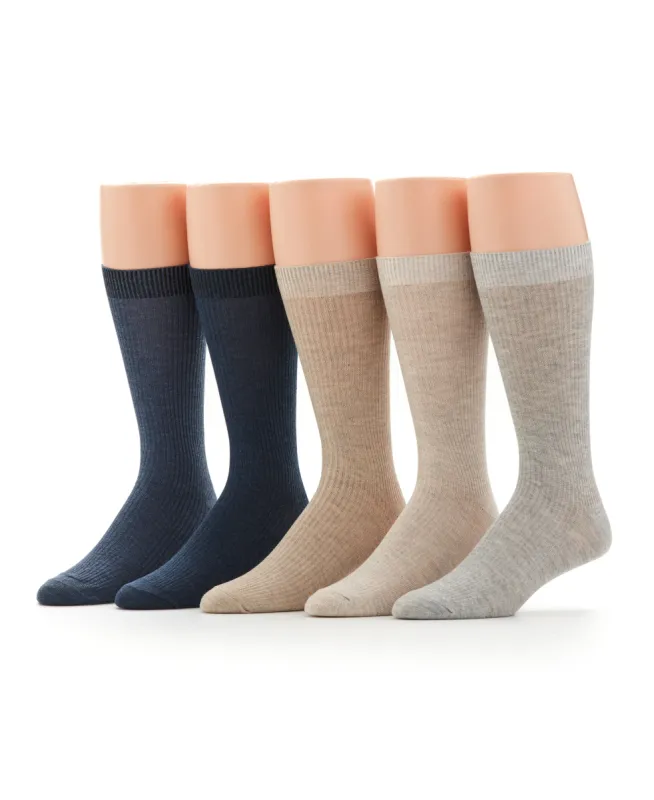 5 Pack Ribbed Crew Socks sold by Perry Ellis