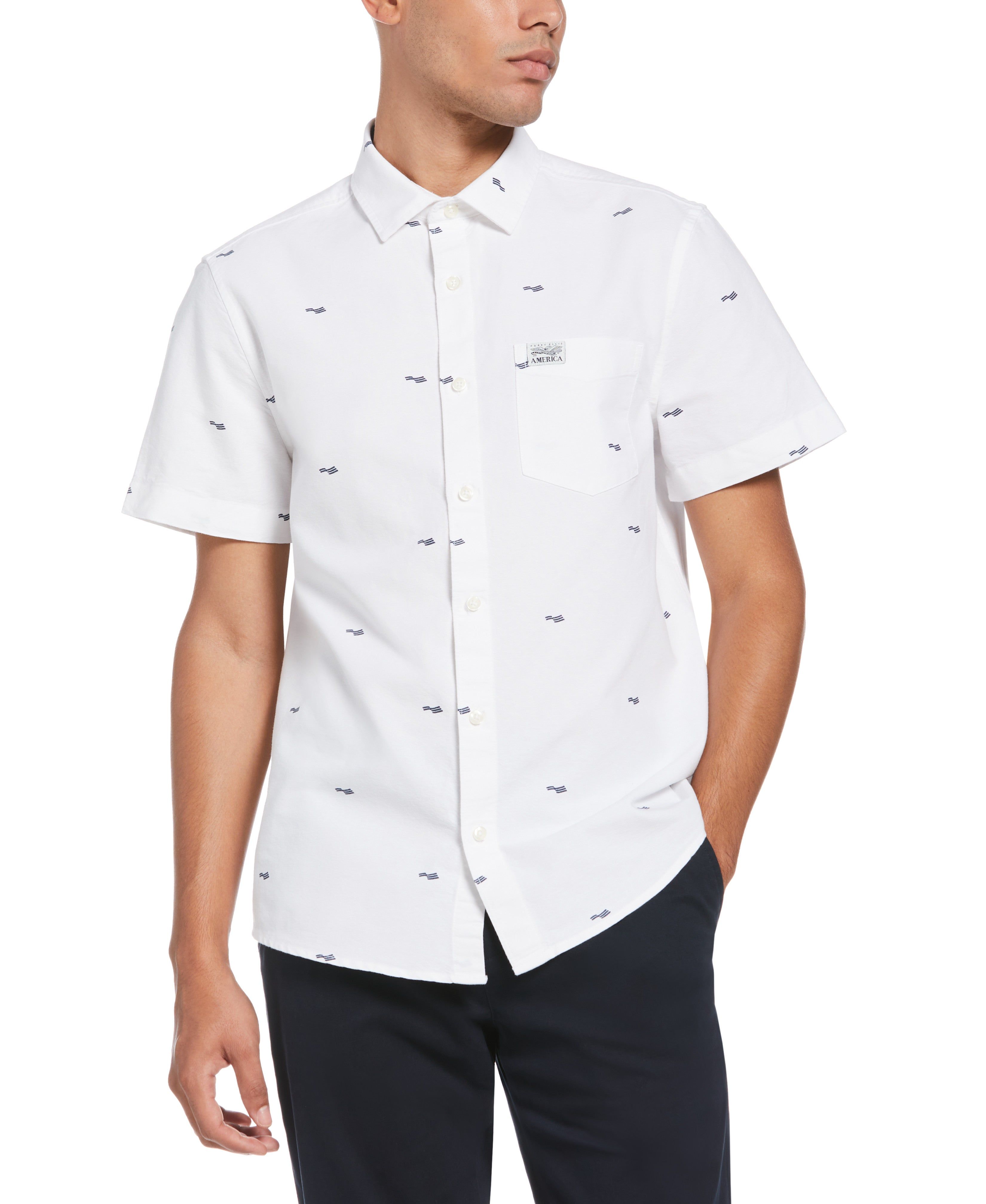 Logo Print Oxford Shirt sold by Perry Ellis