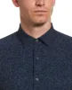 Untucked Total Stretch Slim Fit Leaf Print Shirt - Navy Blue sold by Perry Ellis
