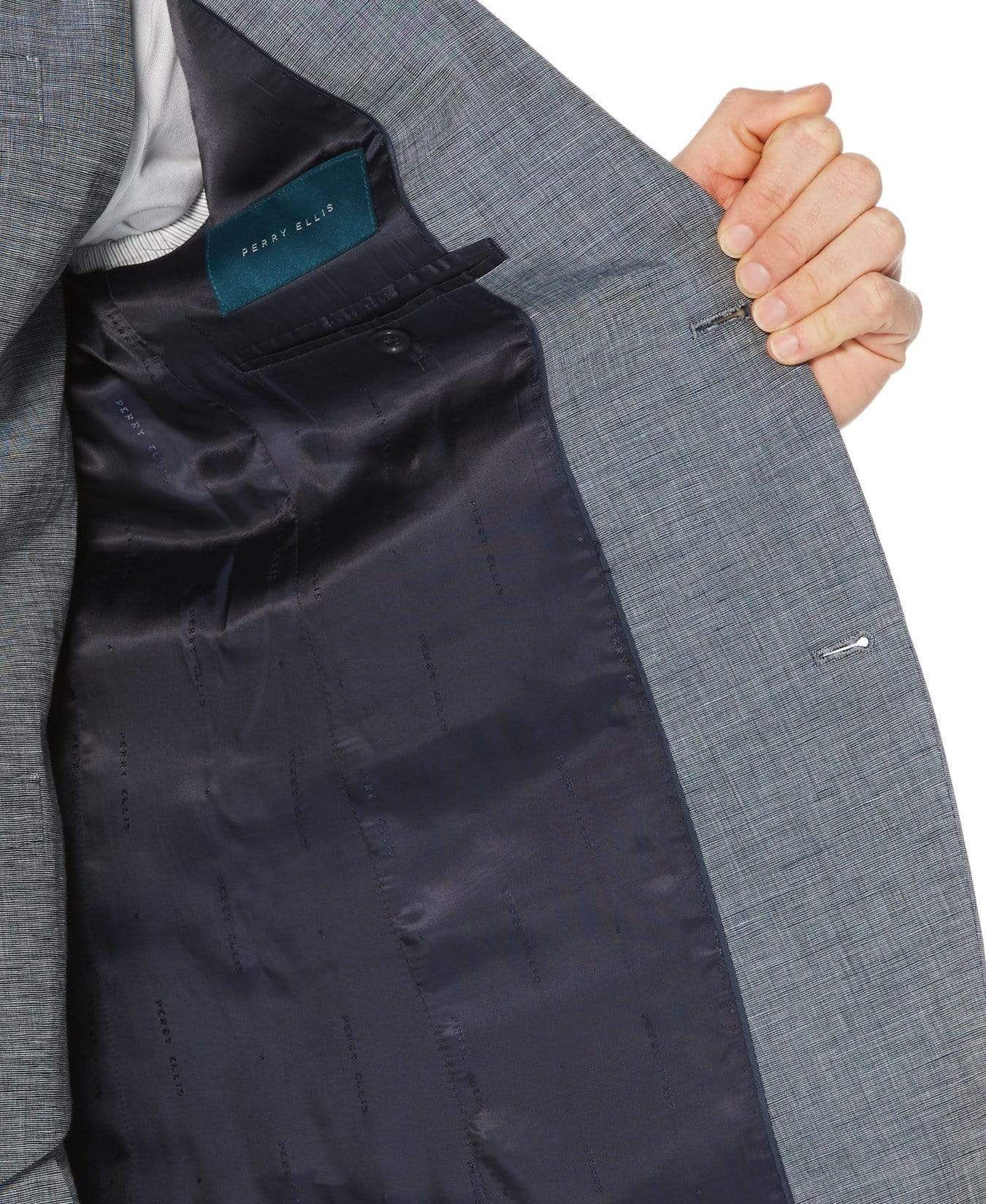 Slim Fit Heathered Linen Suit Jacket sold by Perry Ellis product image thumbnail 3