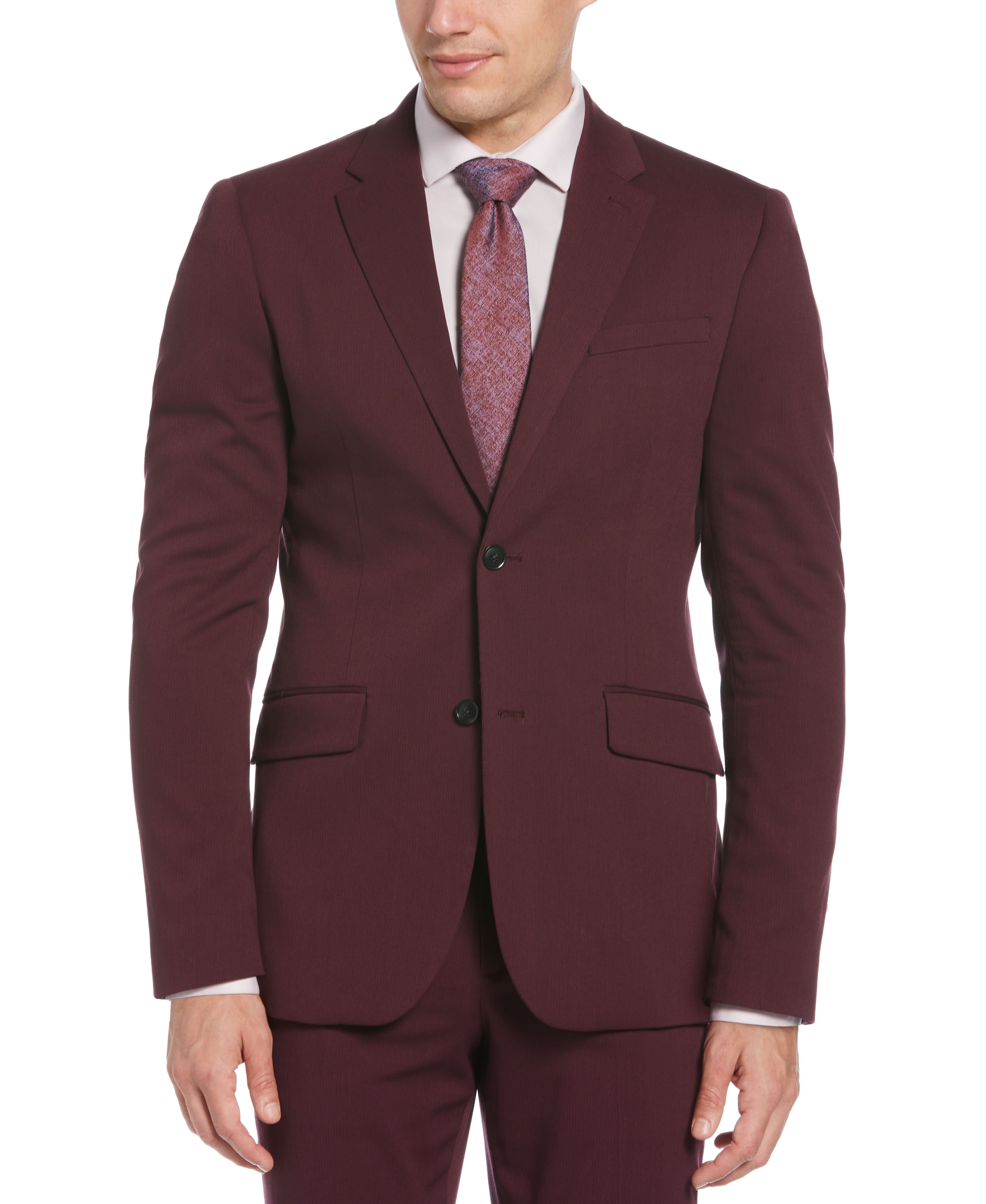 Very Slim Fit Burgundy Performance Tech Suit sold by Perry Ellis product image thumbnail 3