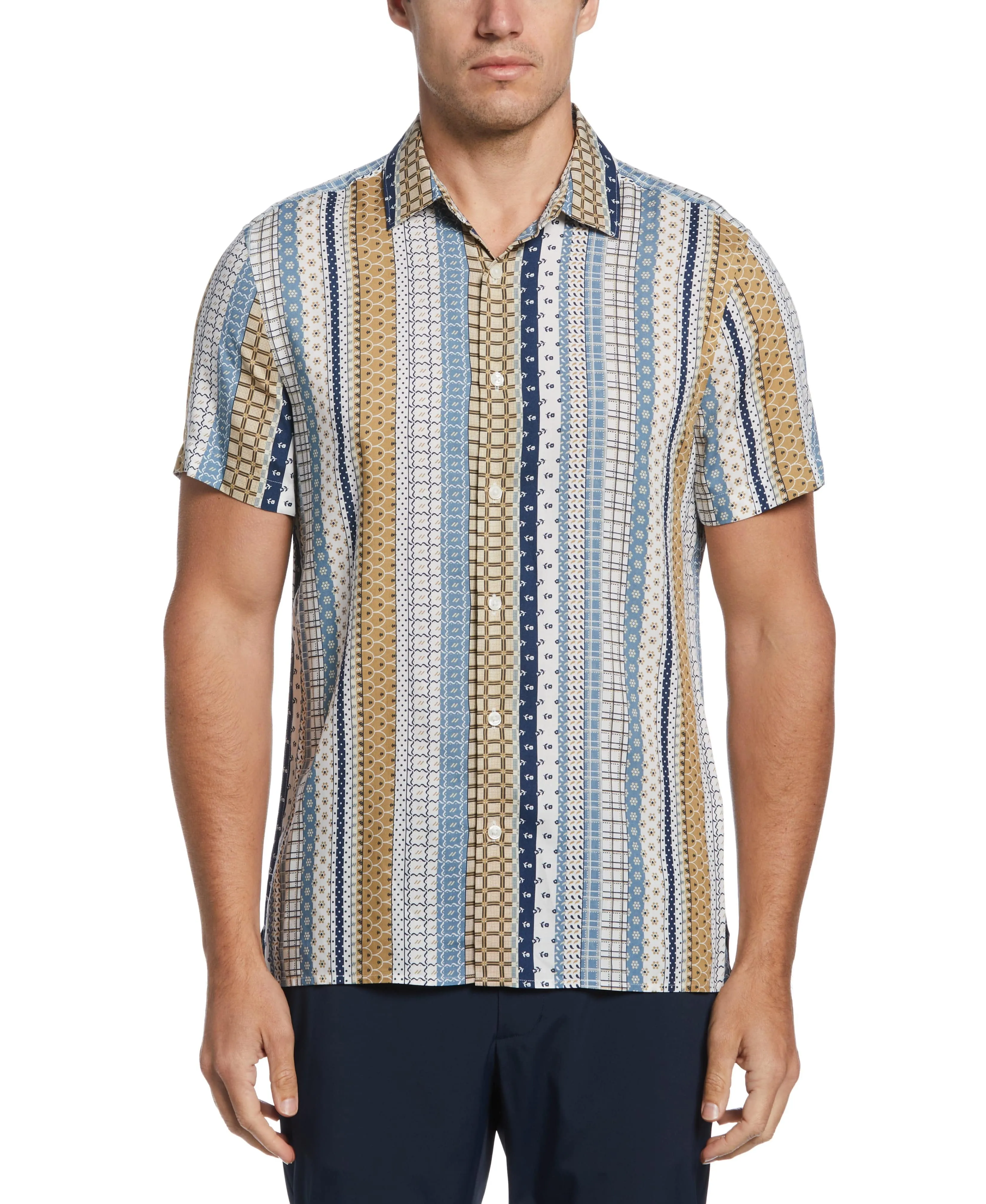 Multi-Print Stripe Shirt sold by Perry Ellis