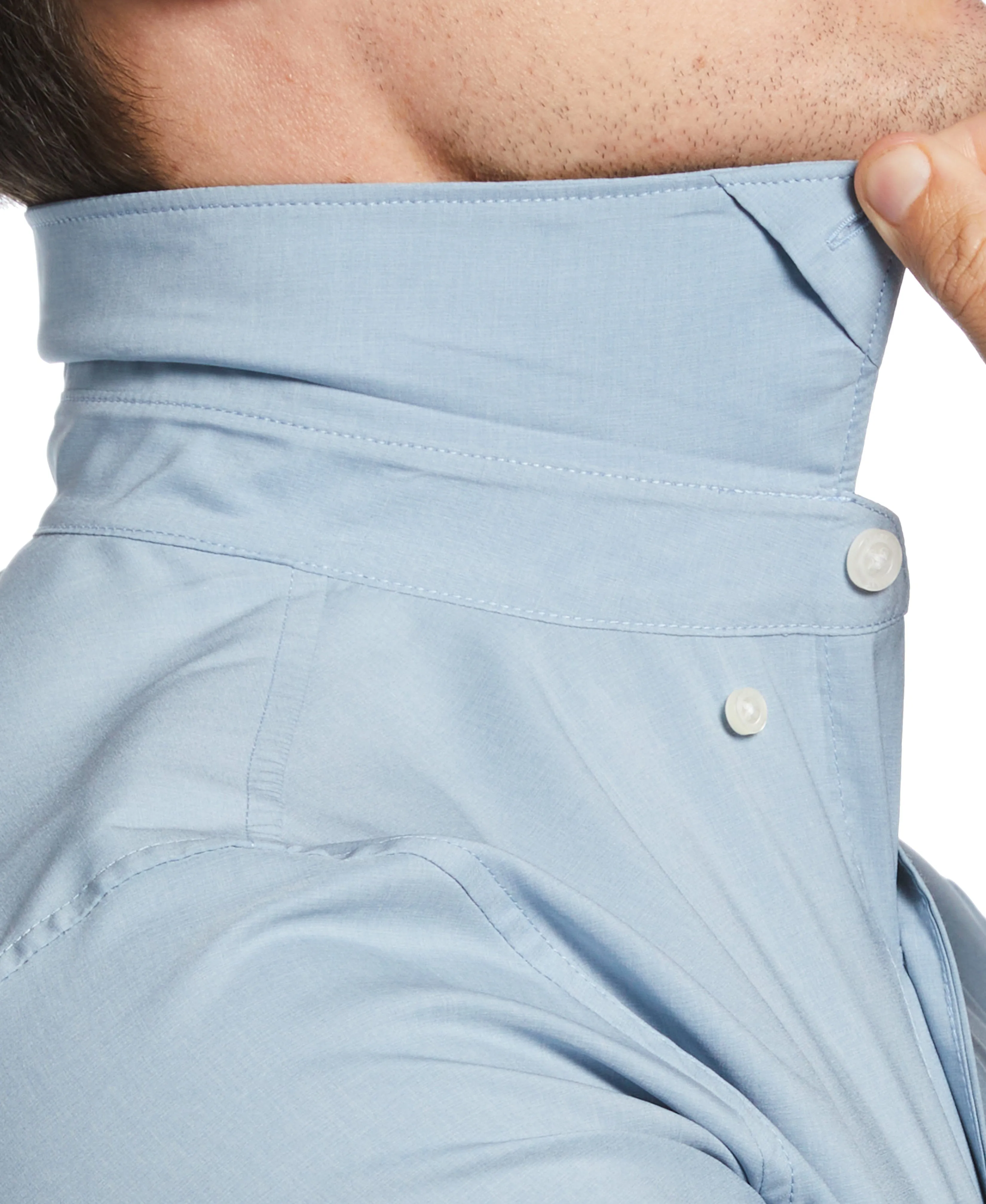 Total Stretch Slim Fit Heather Pocket Shirt sold by Perry Ellis product image thumbnail 3