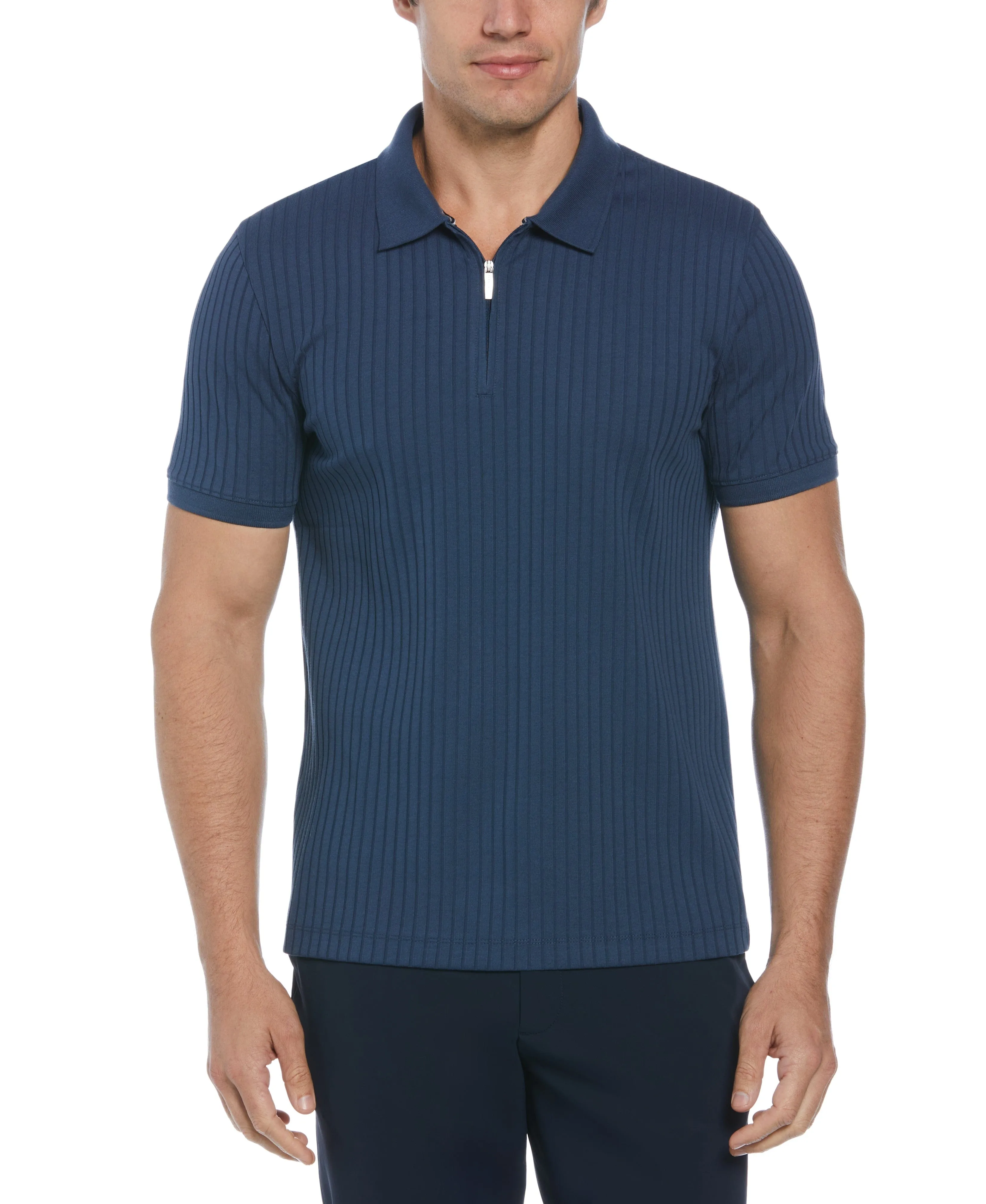 Quarter Zip Ribbed Polo sold by Perry Ellis