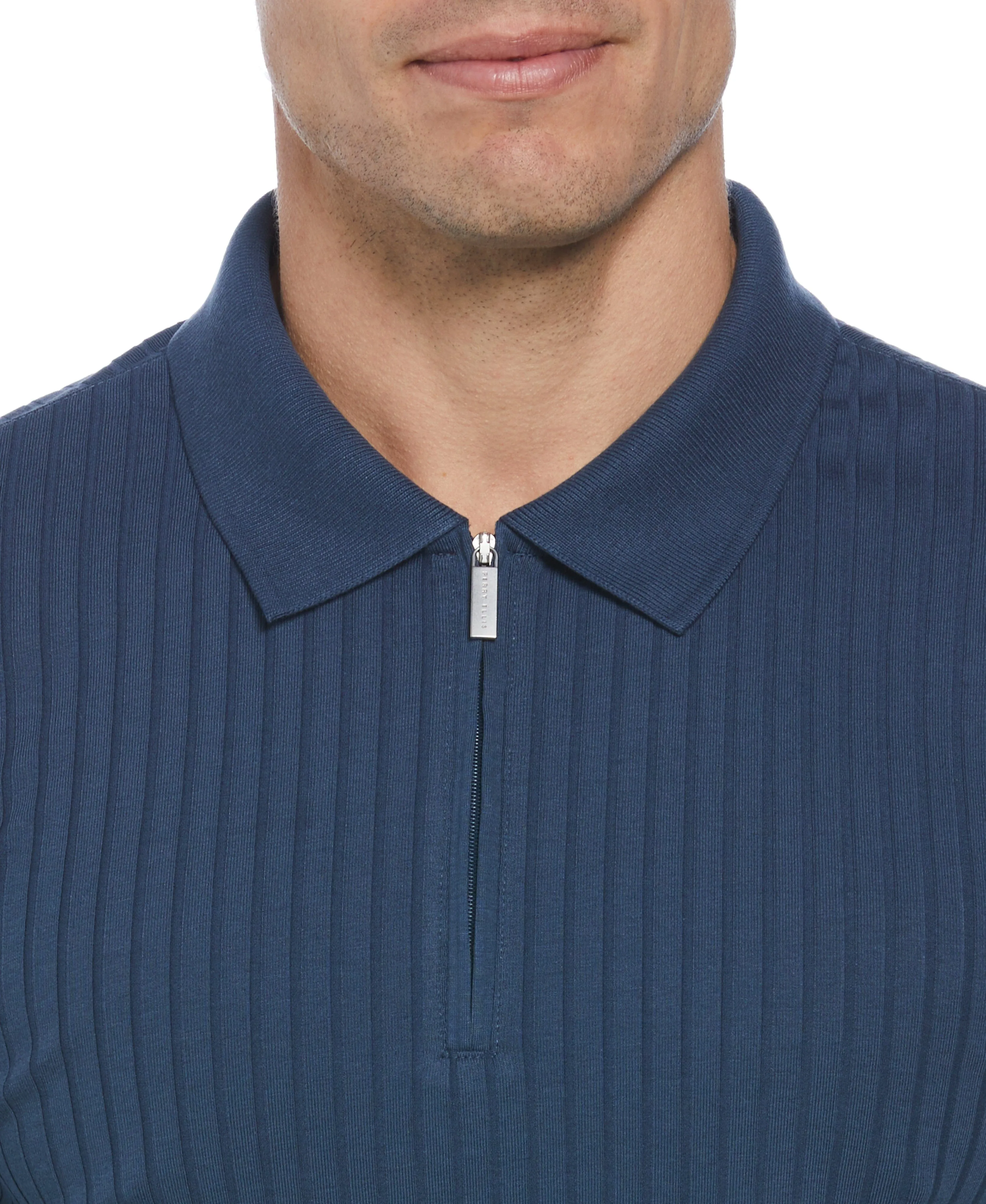 Quarter Zip Ribbed Polo sold by Perry Ellis product image thumbnail 3