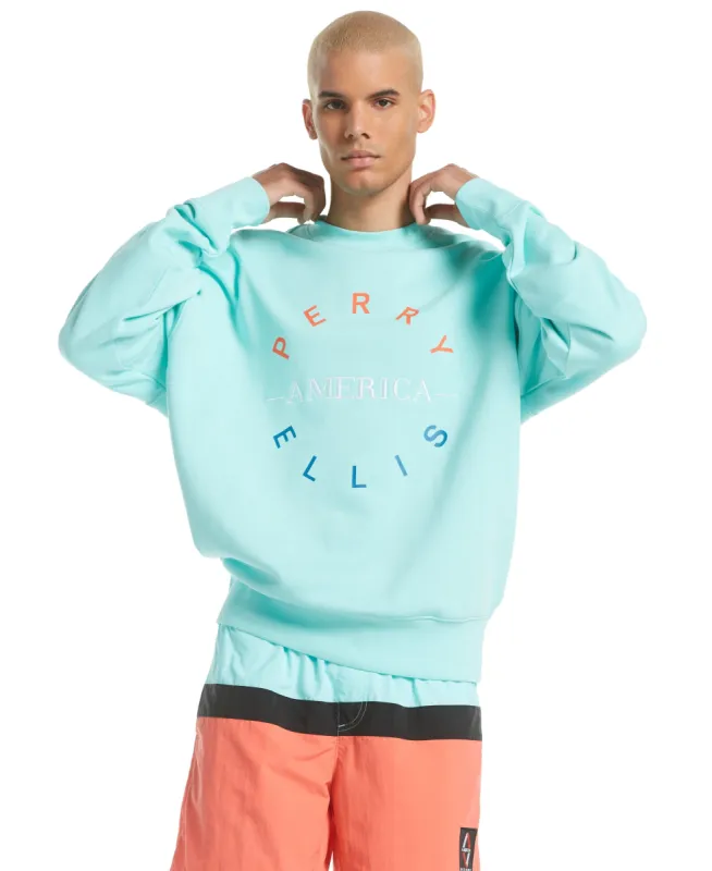 Circle Logo Fleece Crew Sweatshirt sold by Perry Ellis