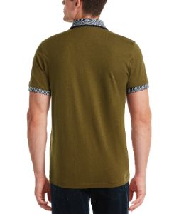 Pima Cotton Tipped Collar Quarter Zip Polo sold by Perry Ellis