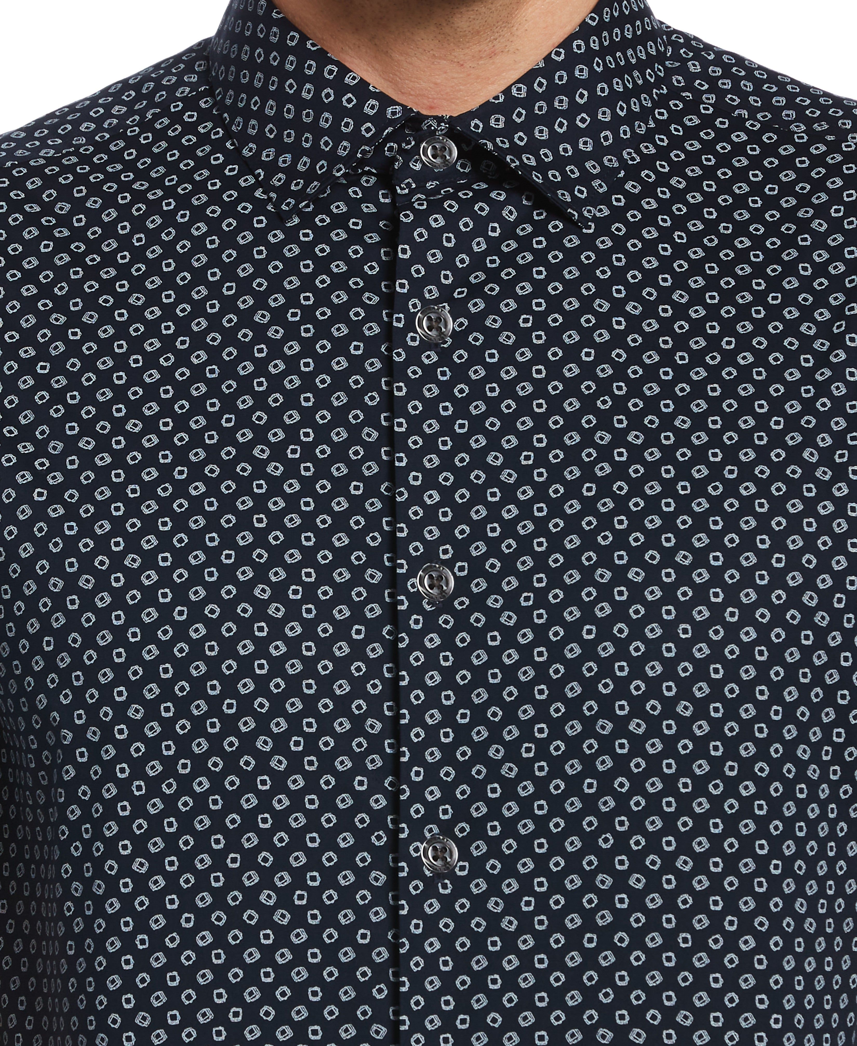 Big & Tall Scribble Dot Print Stretch Shirt sold by Perry Ellis product image thumbnail 3