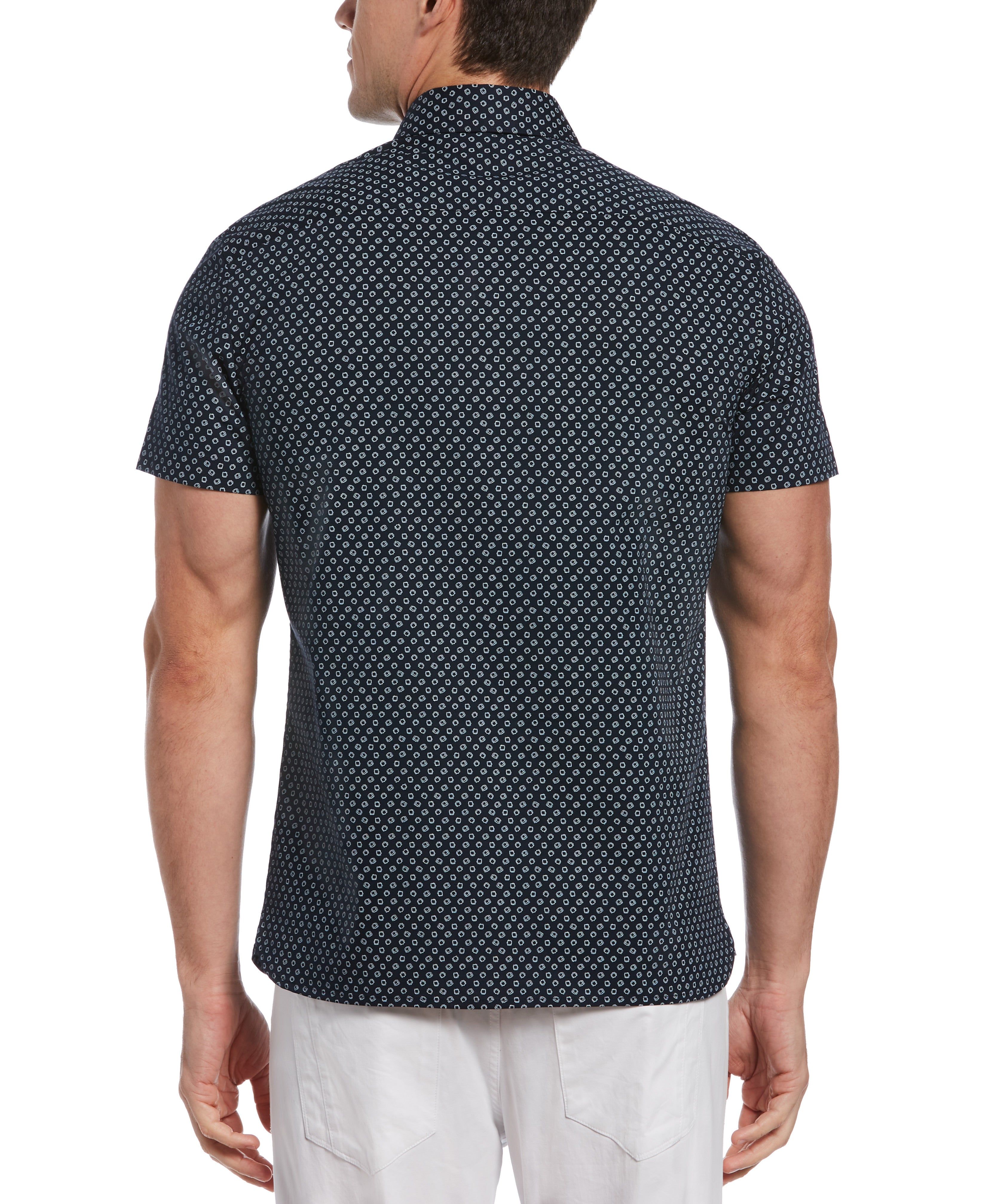 Big & Tall Scribble Dot Print Stretch Shirt sold by Perry Ellis product image thumbnail 2