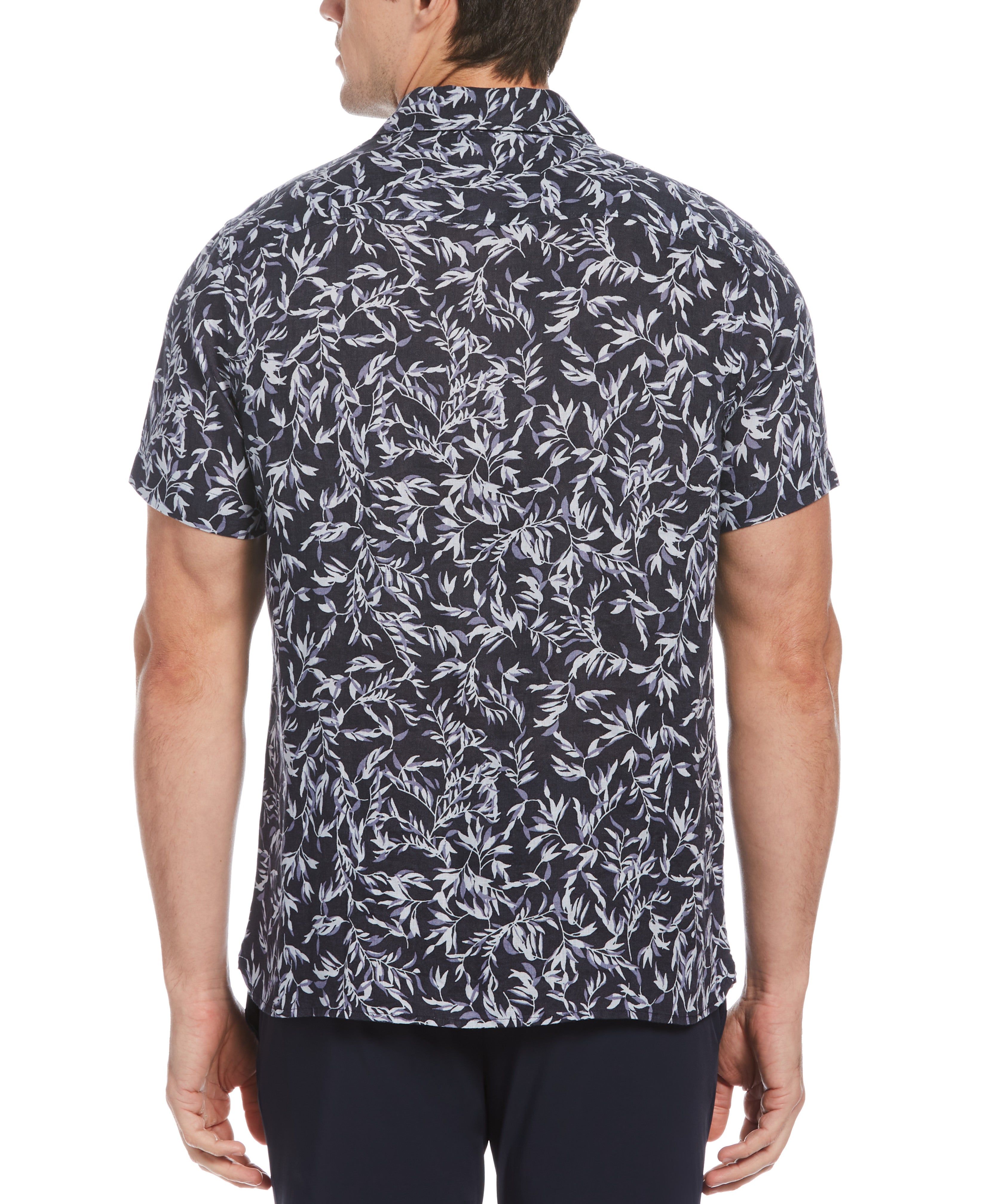 Untucked Linen Leaf Print Shirt sold by Perry Ellis product image thumbnail 2