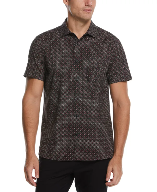 Total Stretch Micro Motif Print Shirt sold by Perry Ellis