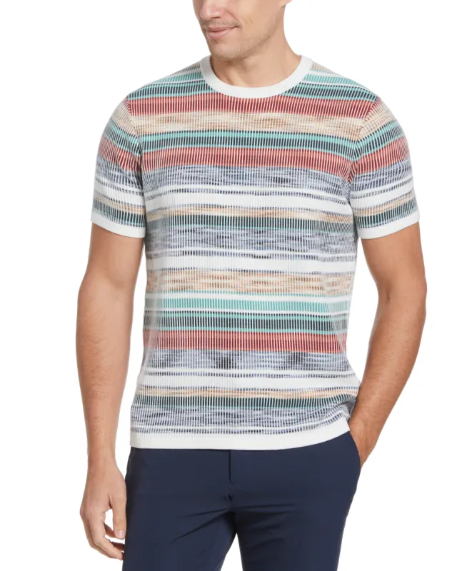 Ombre Stripe Plaited Sweater Tee sold by Perry Ellis