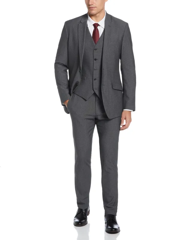 Very Slim Fit Stretch Micro Houndstooth Suit sold by Perry Ellis