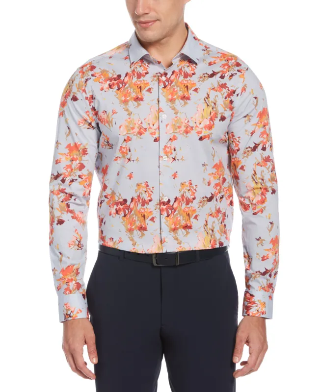 Big & Tall Multi-Color Floral Print Stretch Shirt sold by Perry Ellis